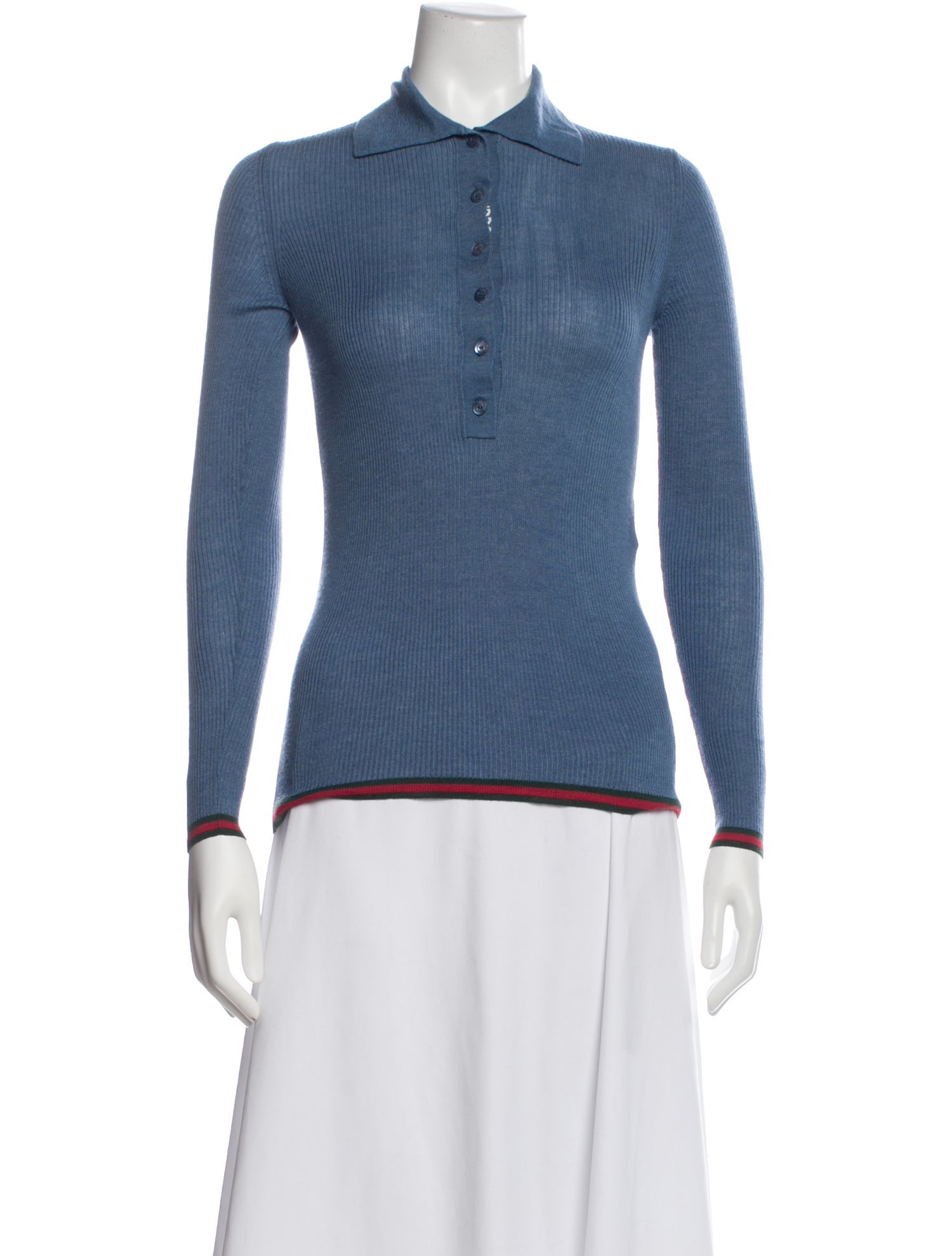 Gucci Cashmere Long Sleeve Polo