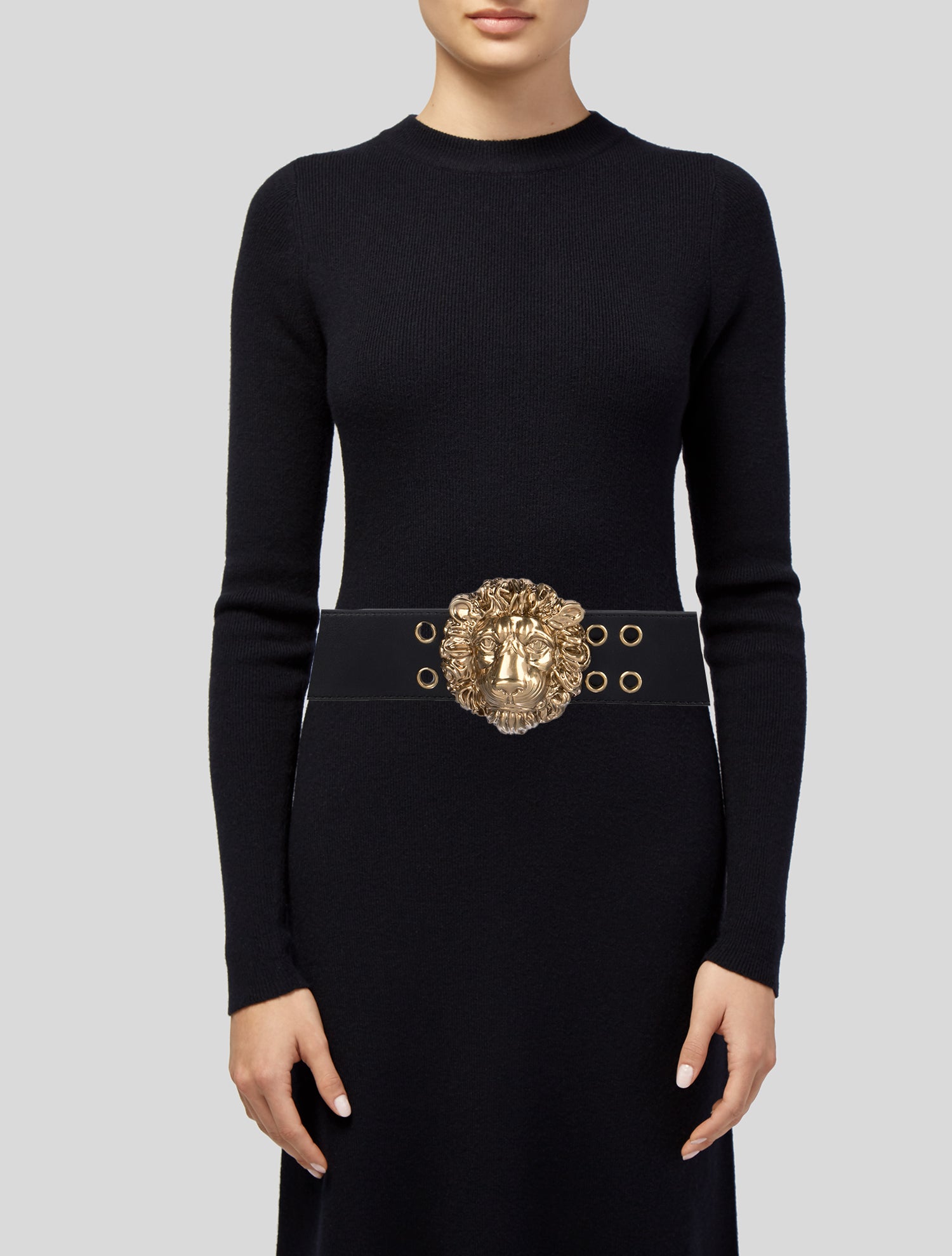 Gucci Feline Head Accent Wide Belt