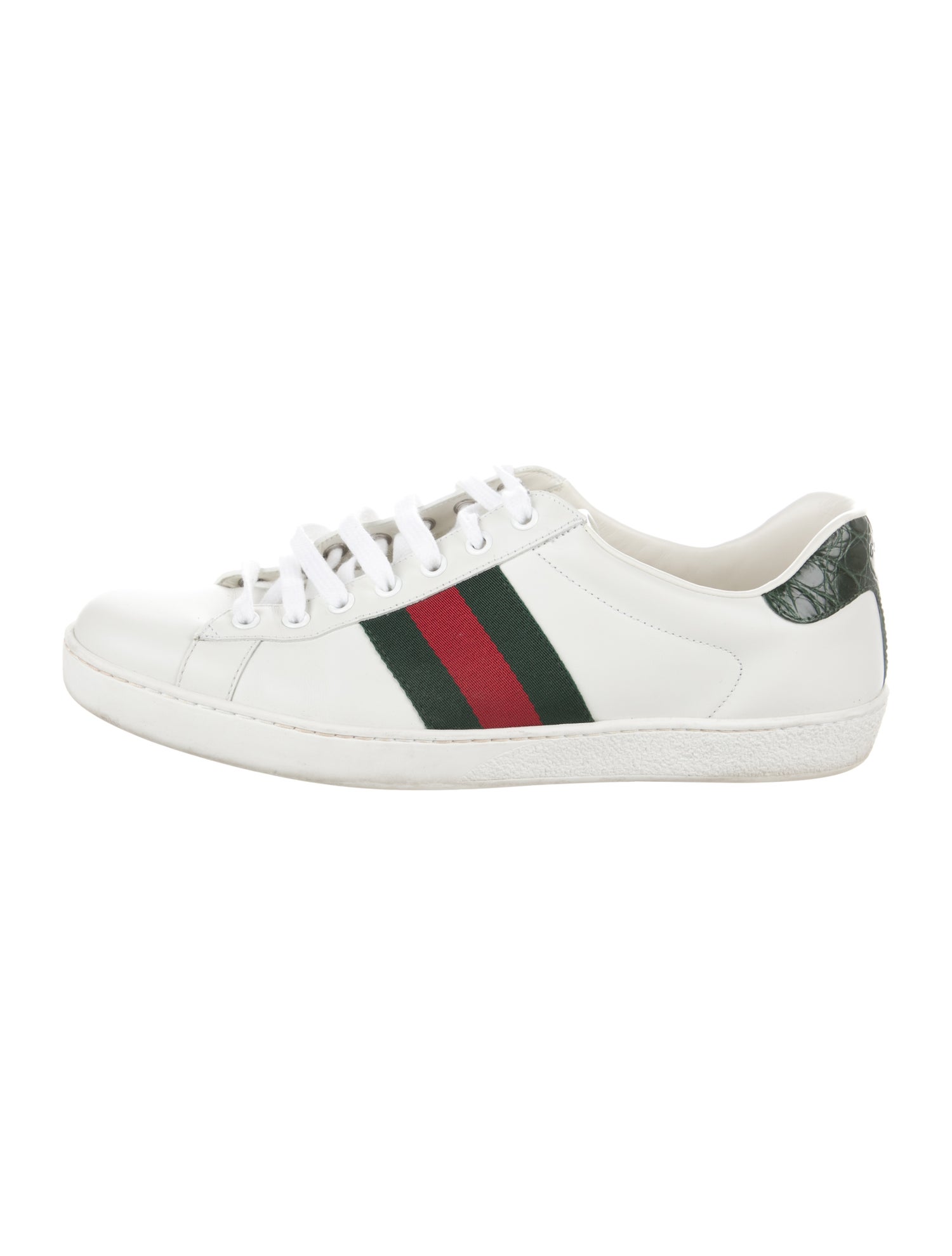 Gucci Web Accent Leather Sneakers