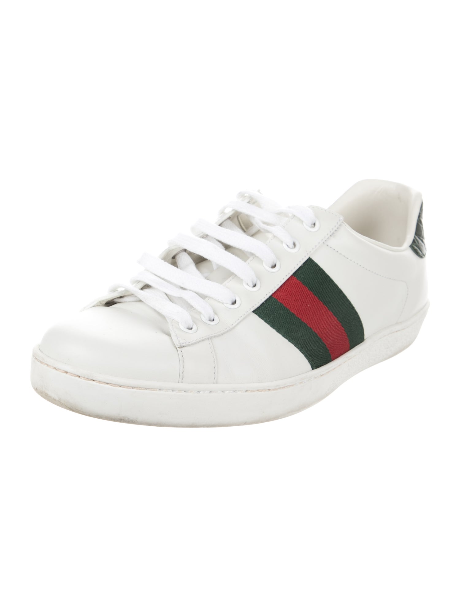 Gucci Web Accent Leather Sneakers