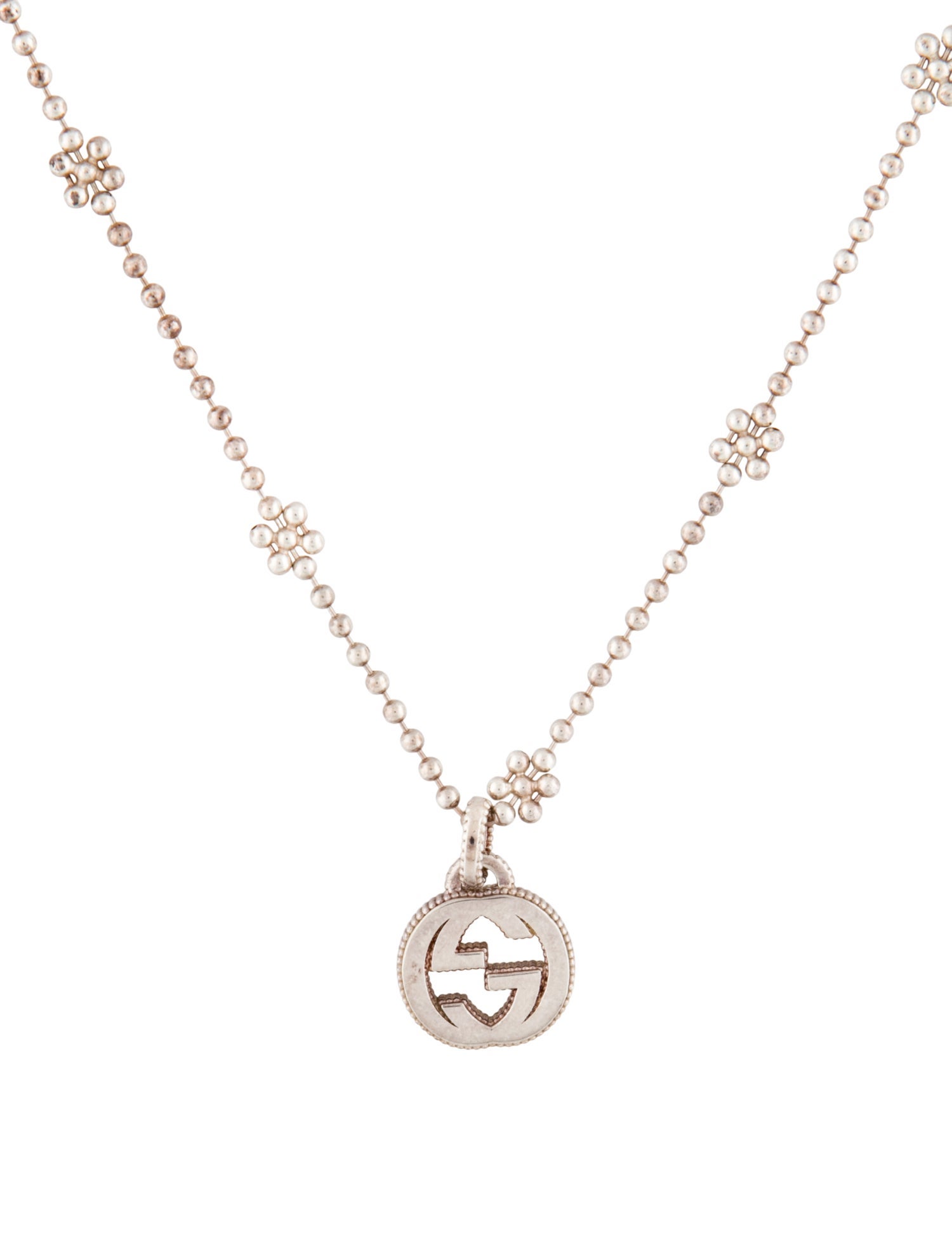 Gucci Interlocking G Flower Station Necklace