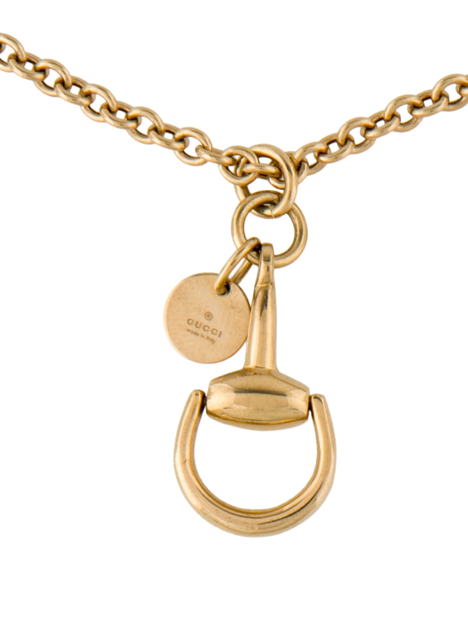 Gucci 18K Horsebit Pendant Necklace