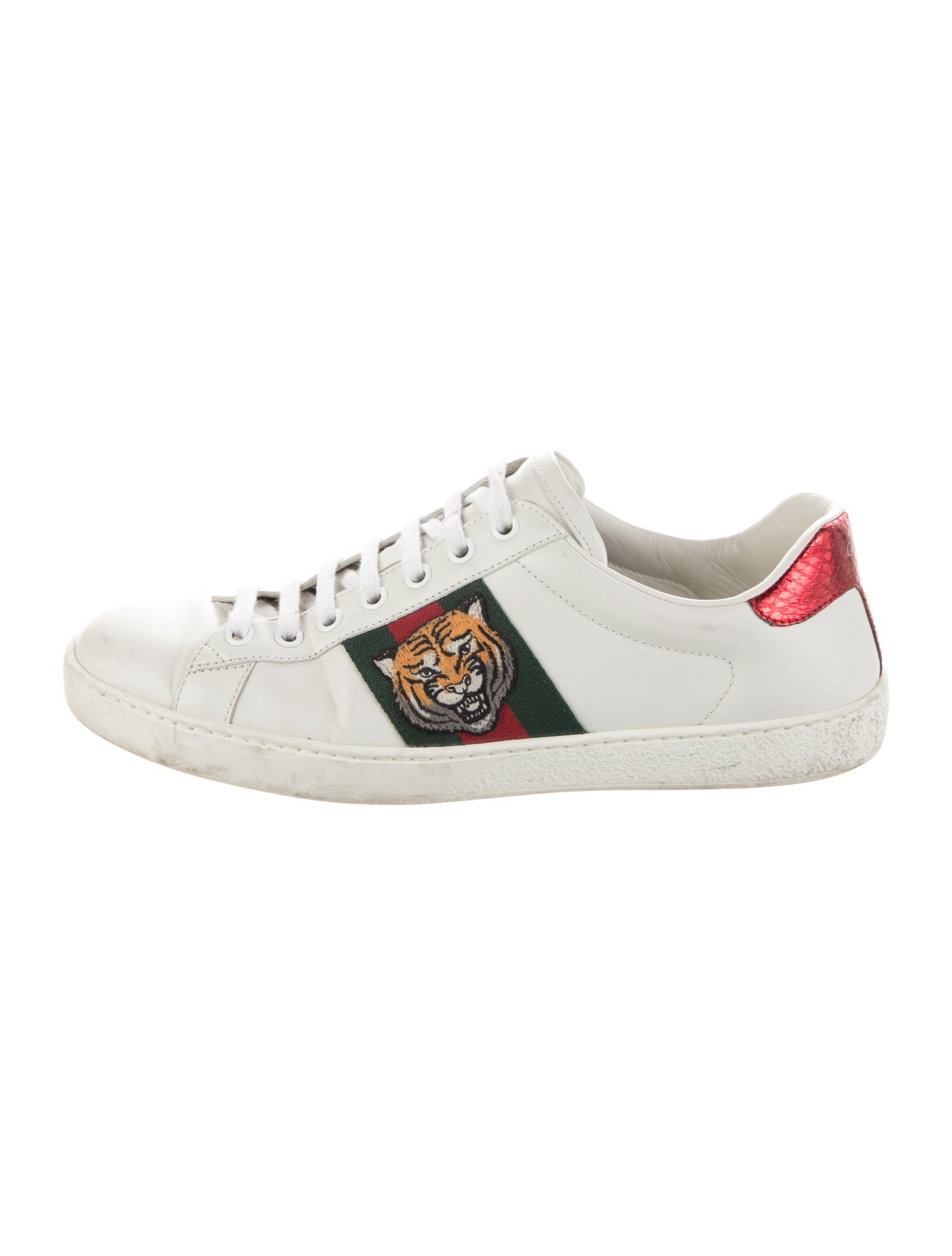Gucci Web Accent Leather Sneakers