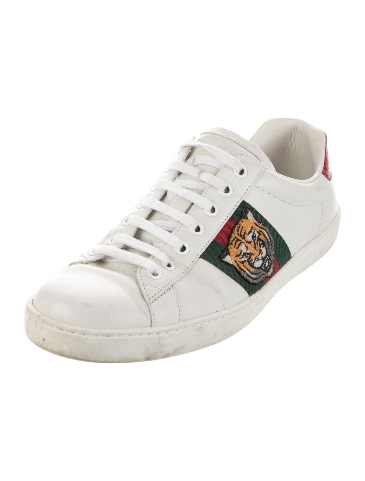 Gucci Web Accent Leather Sneakers