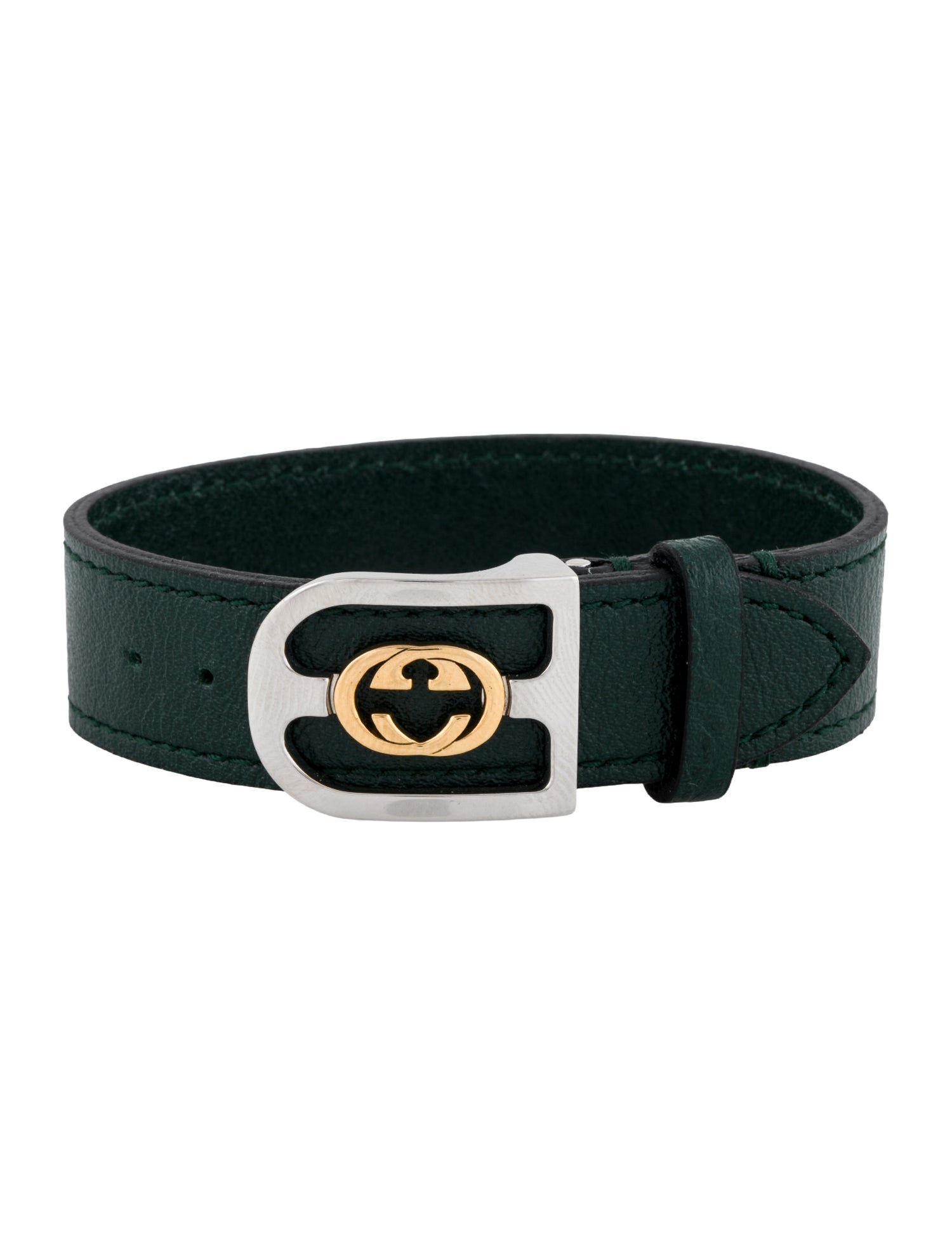 Gucci Interlocking G Leather Station Bracelet