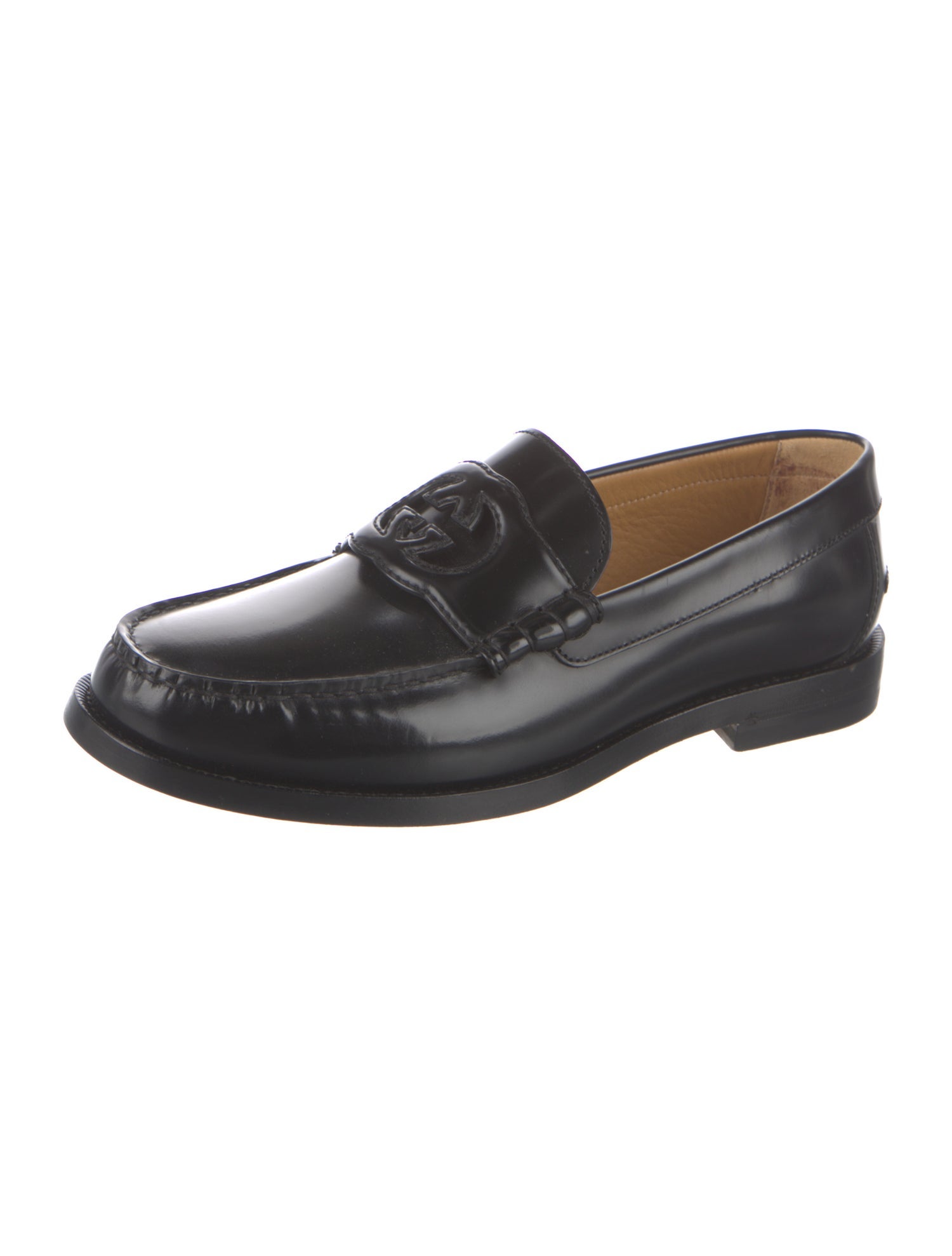Gucci Interlocking G Logo Leather Loafers