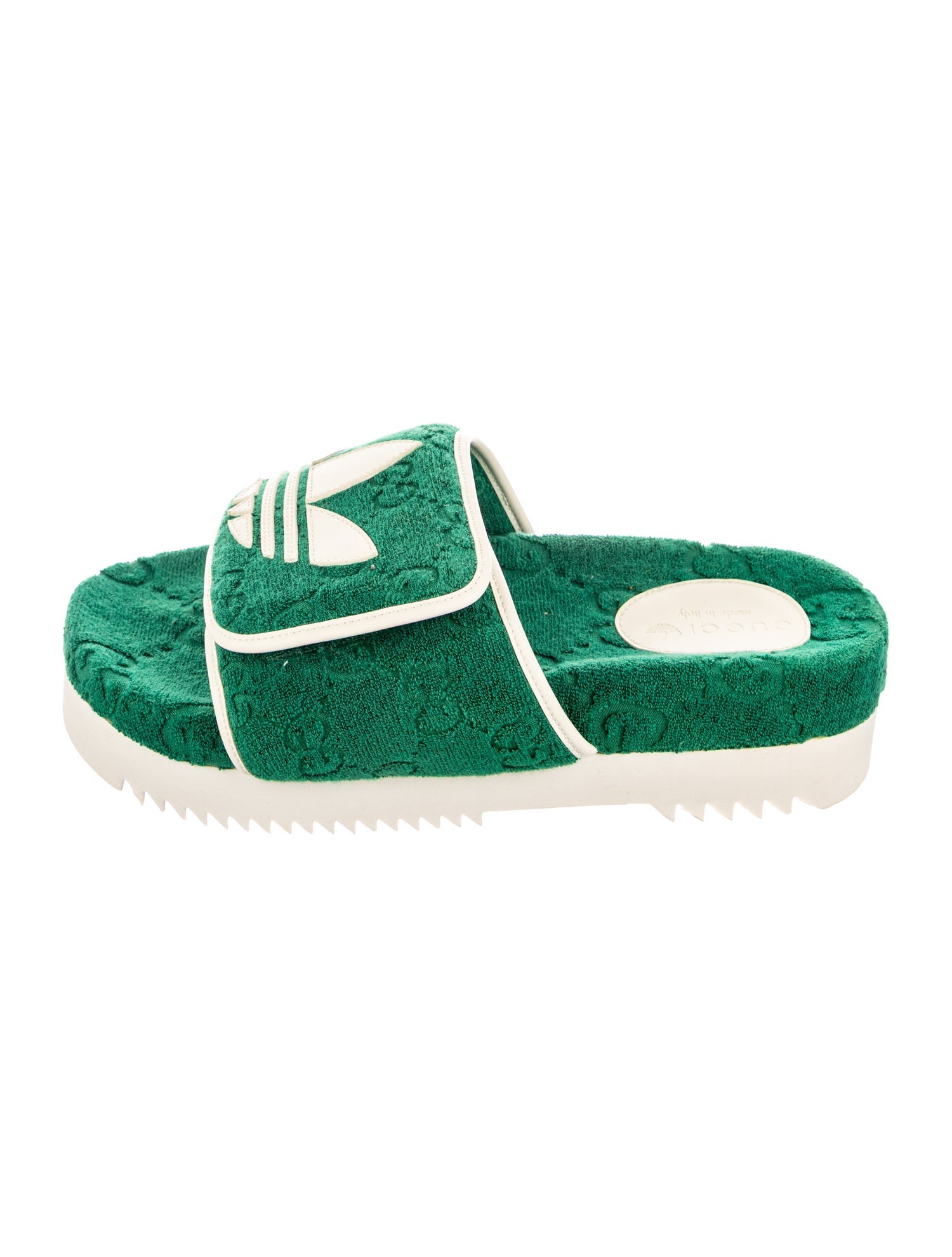 Gucci x Adidas GG Logo Terry Cloth Slides