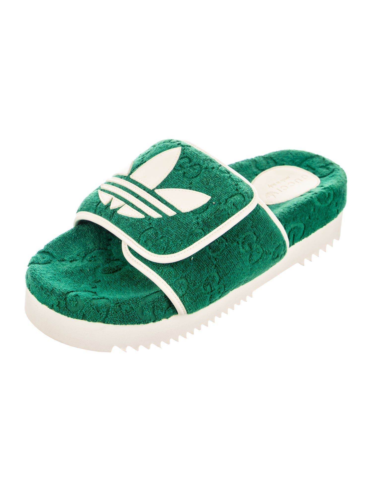 Gucci x Adidas GG Logo Terry Cloth Slides
