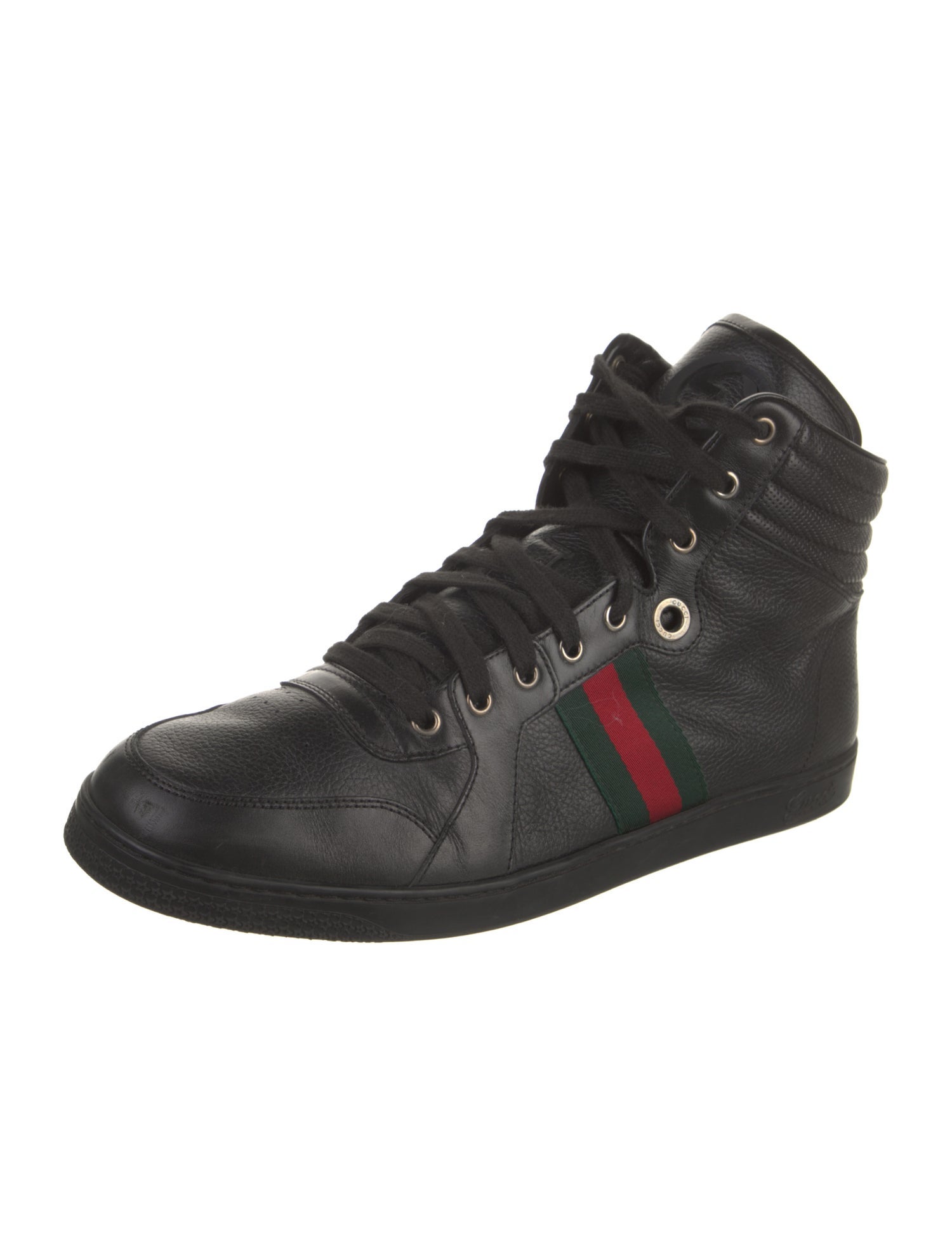 Gucci Web Accent Leather Sneakers