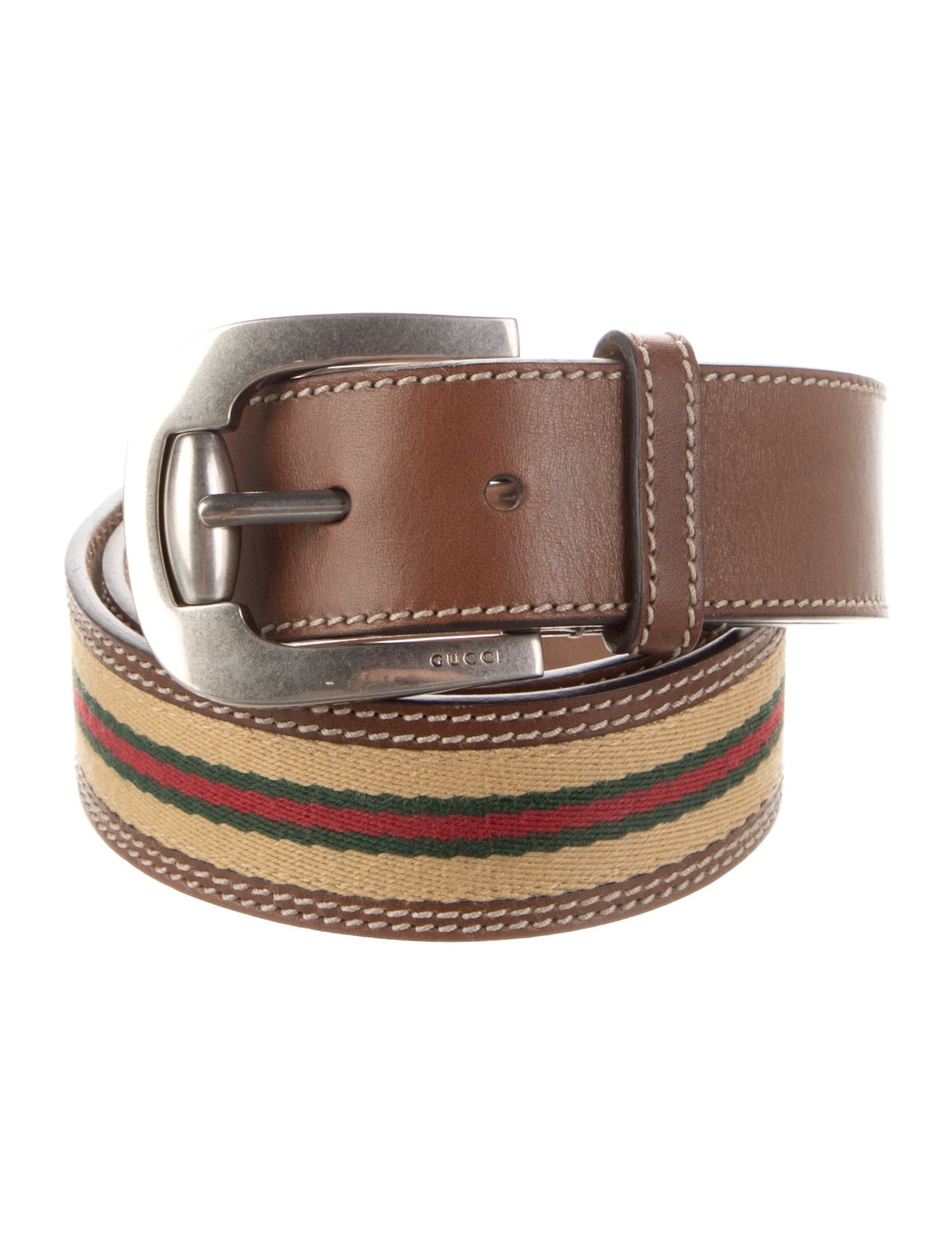 Gucci Web Accent Canvas Belt