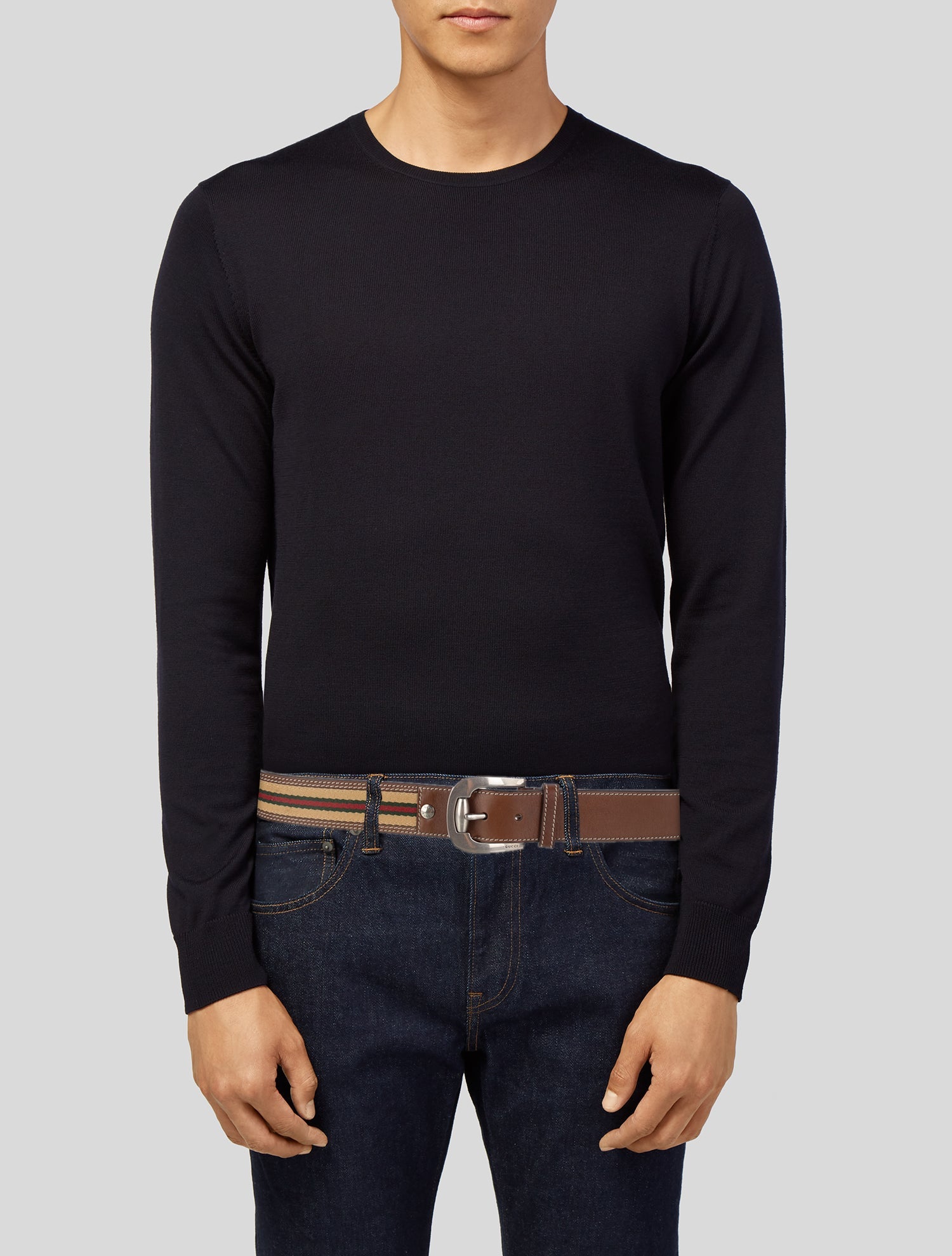 Gucci Web Accent Canvas Belt