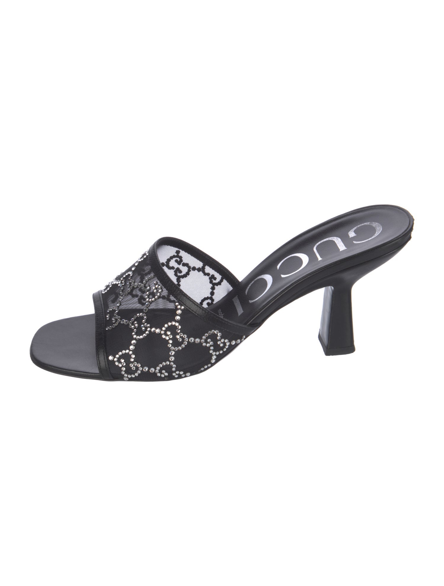 Gucci GG Crystal Mesh Slides