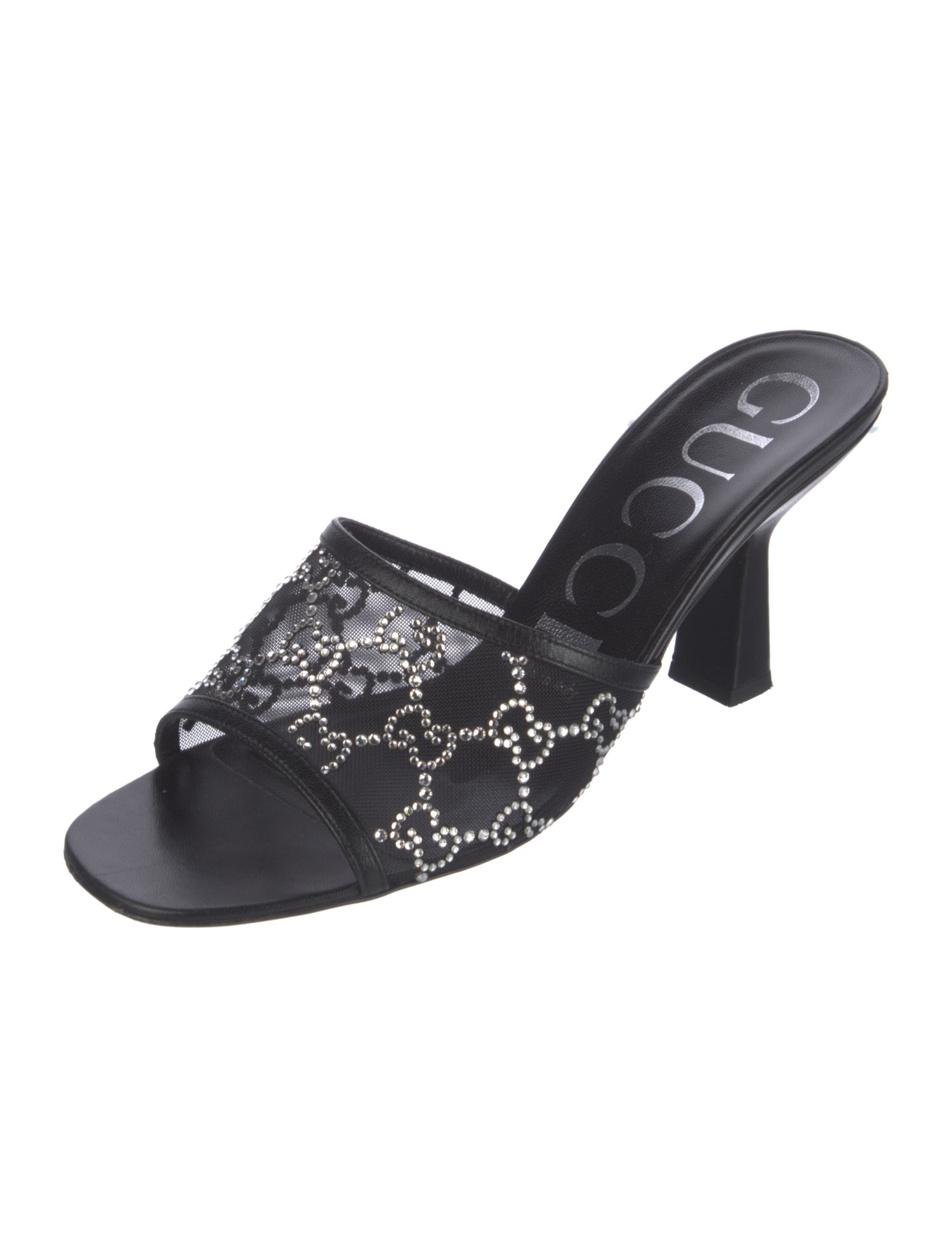 Gucci GG Crystal Mesh Slides