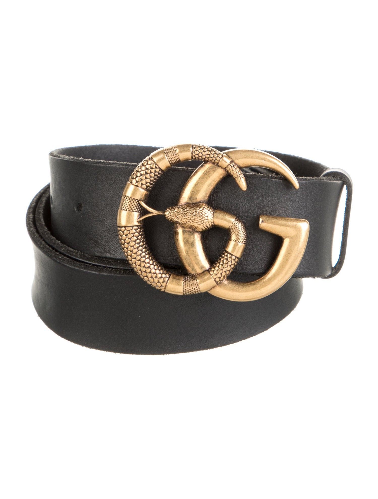 Gucci Double G Logo Leather Waist Belt