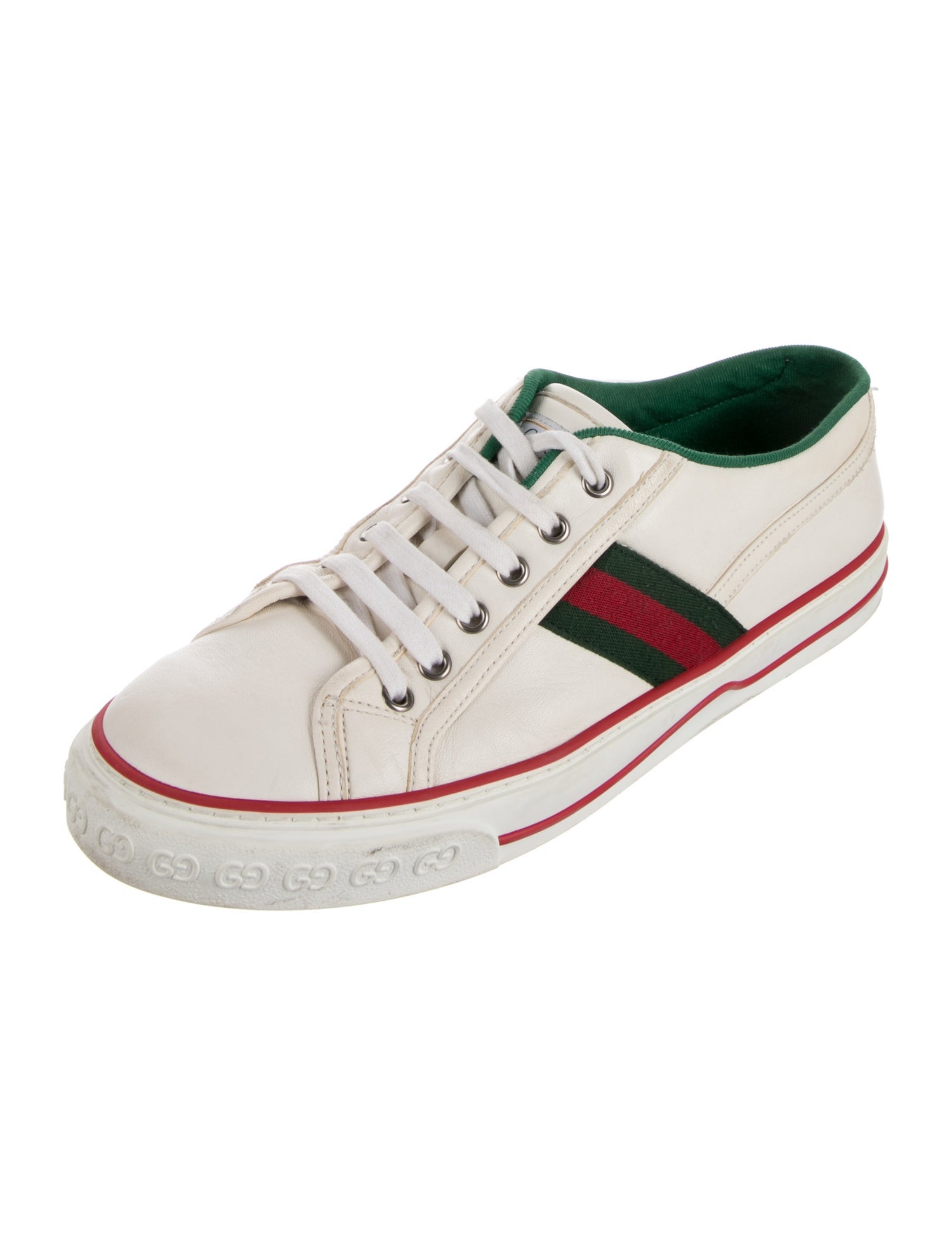 Gucci Web Accent Leather Sneakers