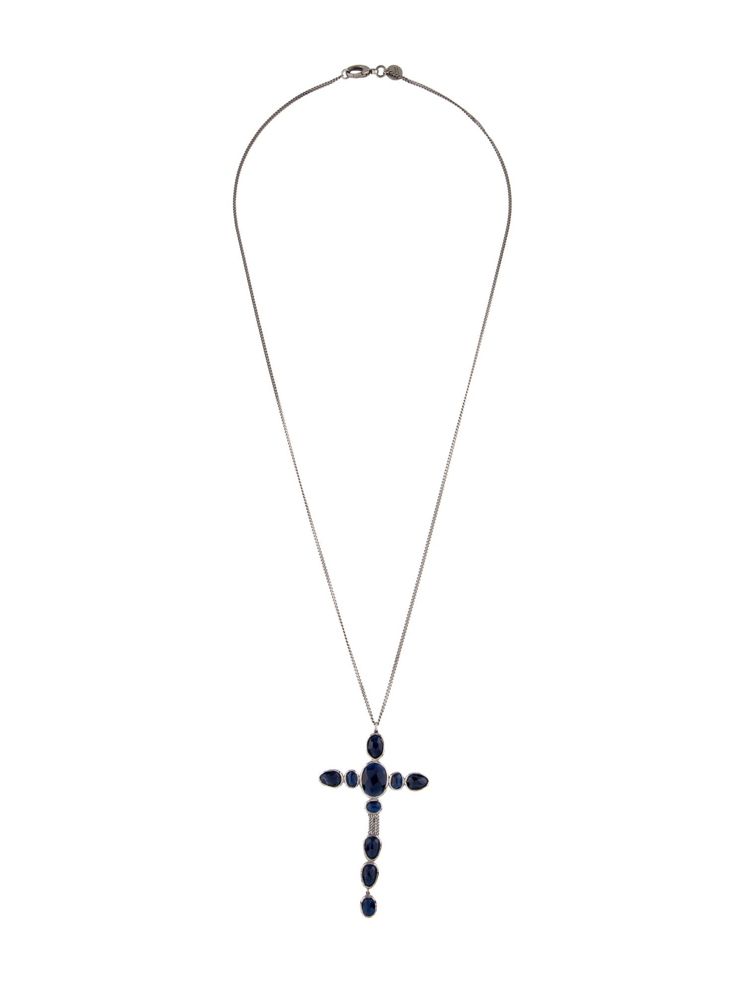 Gucci Crystal Cross Drop Pendant Necklace