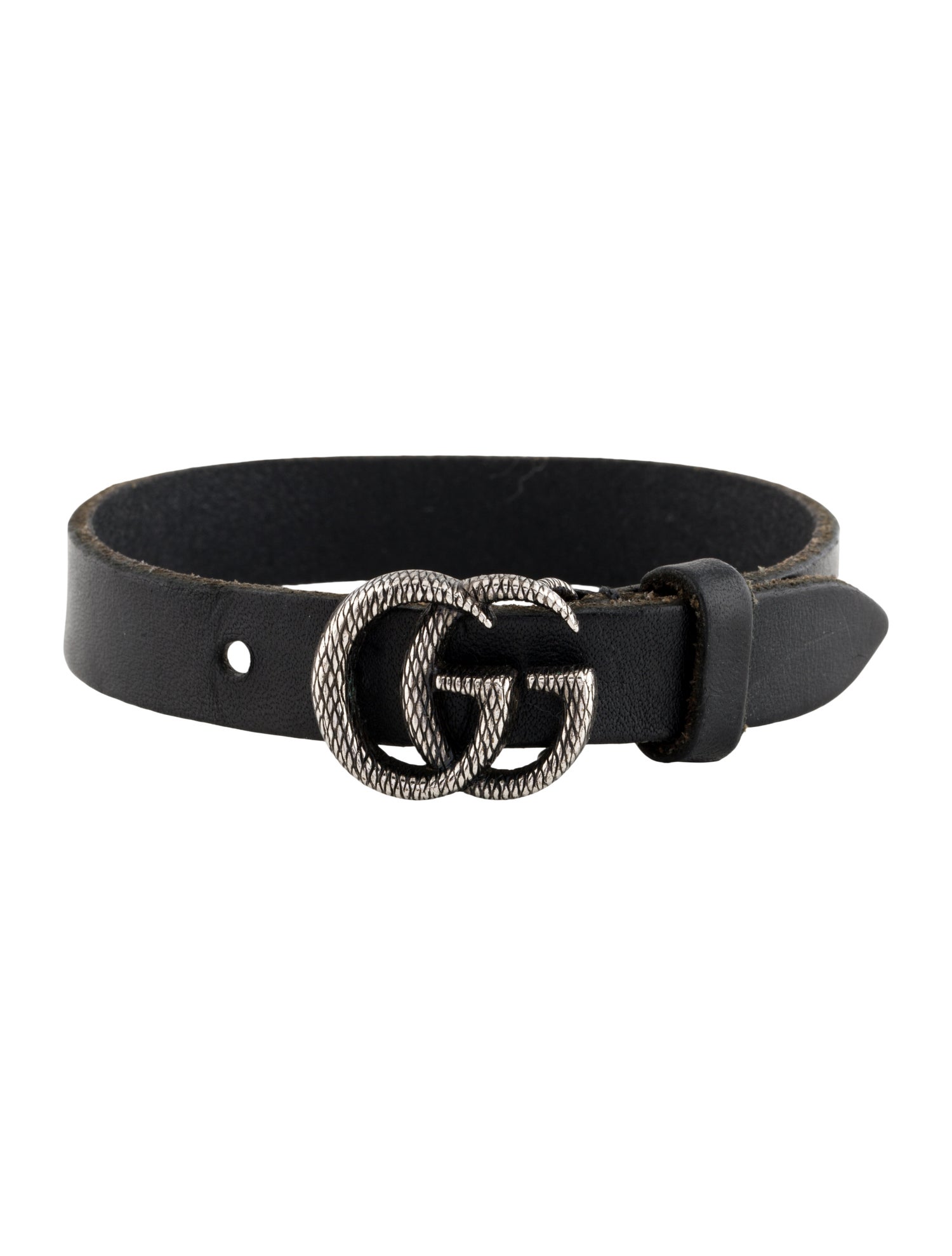 Gucci Leather Double G Wrap Bracelet