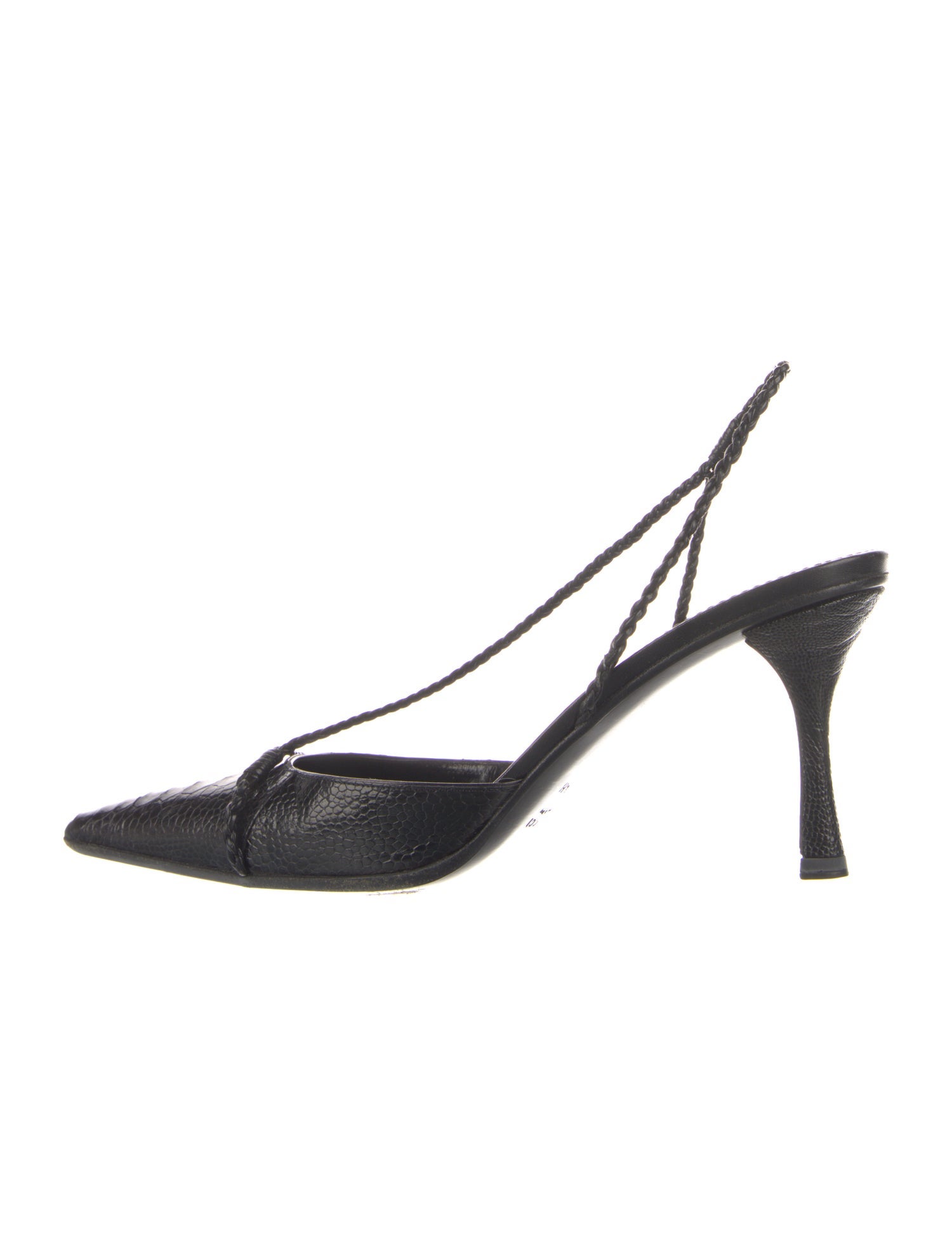 Gucci Alligator Braided Accents Slingback Pumps