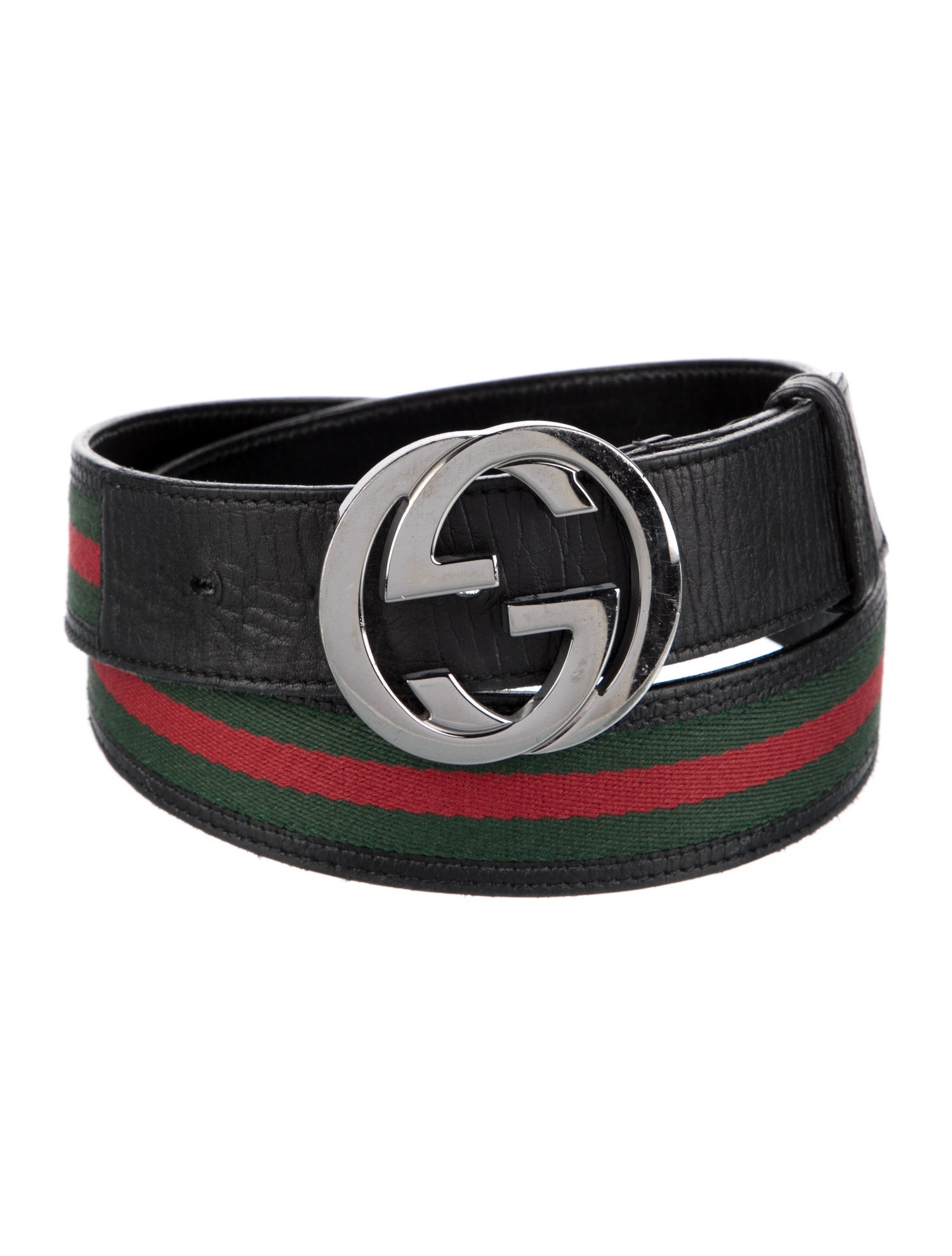 Gucci Web Accent Leather Belt Kit