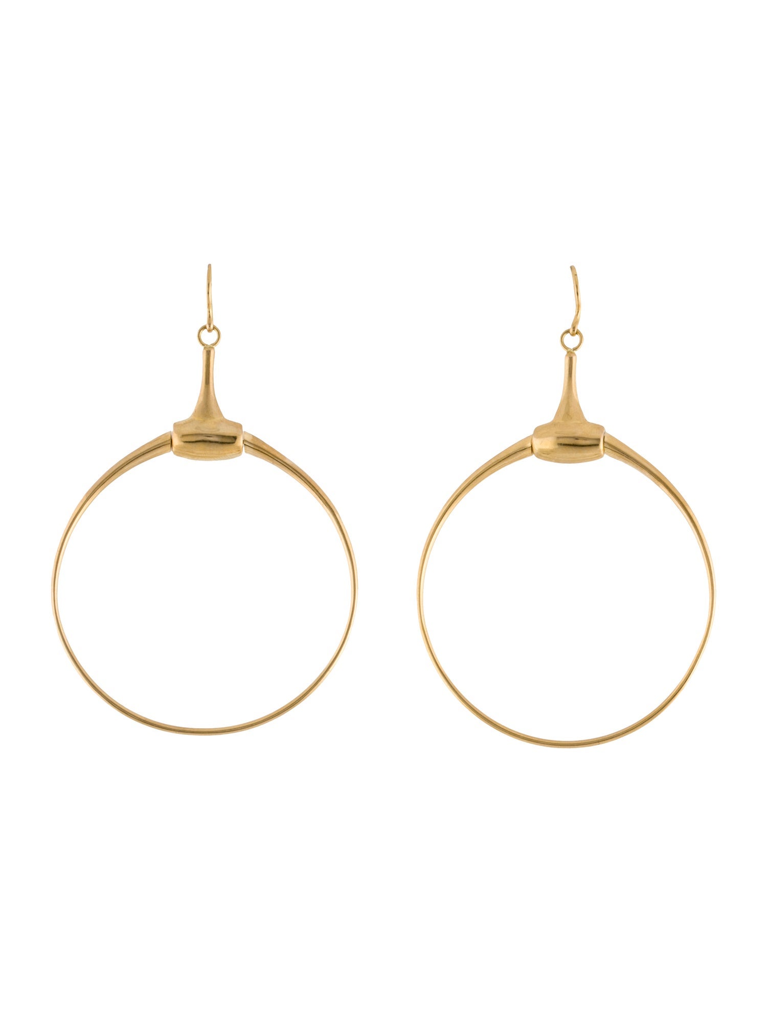 Gucci 18k Horsebit Hoop Earrings