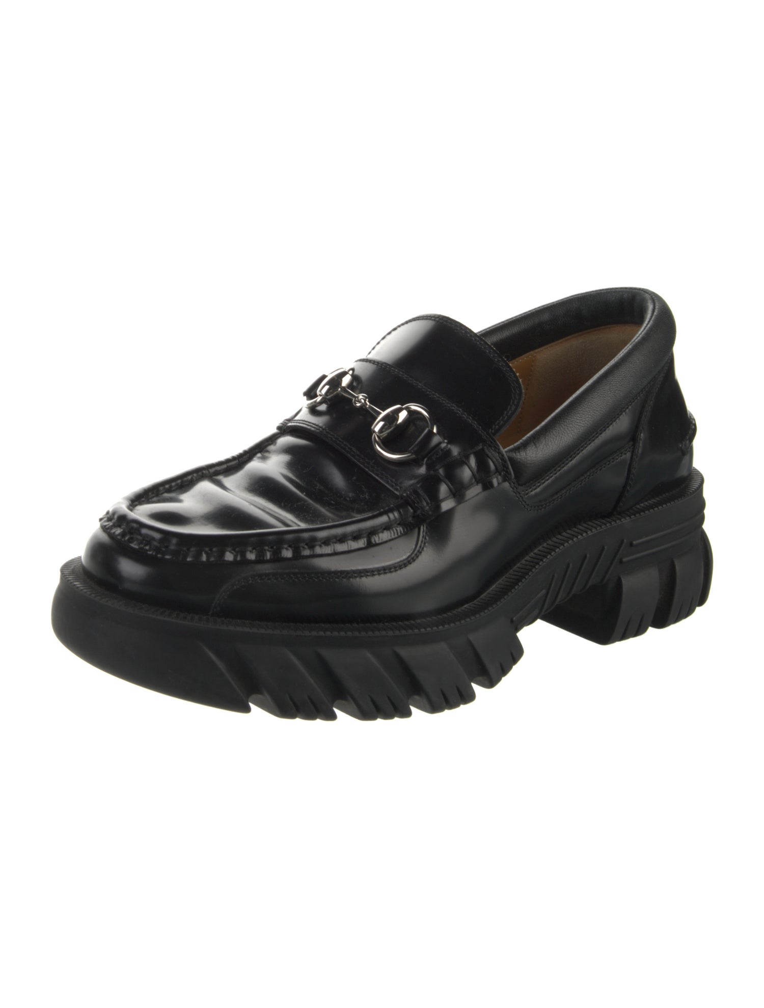 Gucci Horsebit Accent Patent Leather Loafers