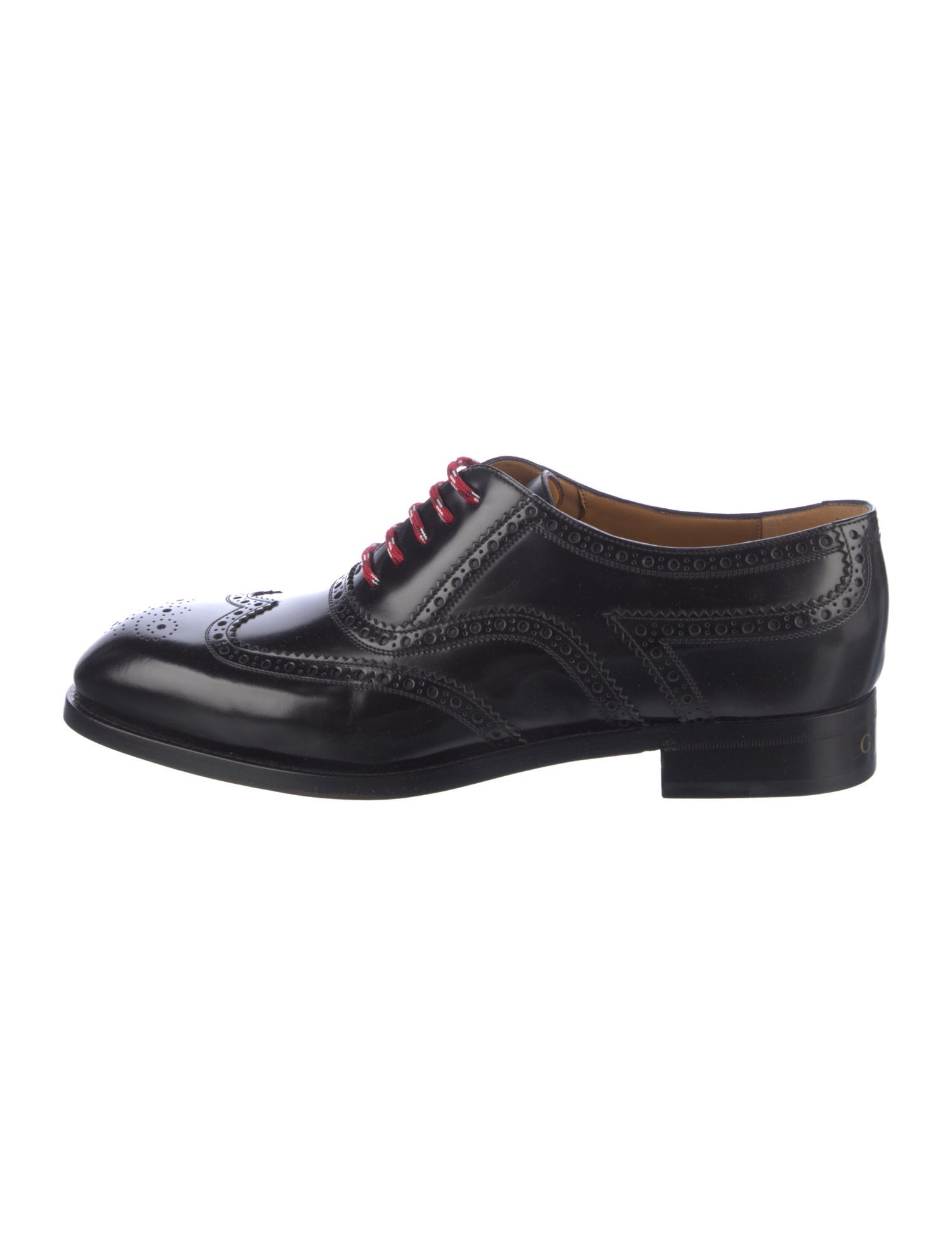 Gucci Sylvie Web Accent Leather Brogues
