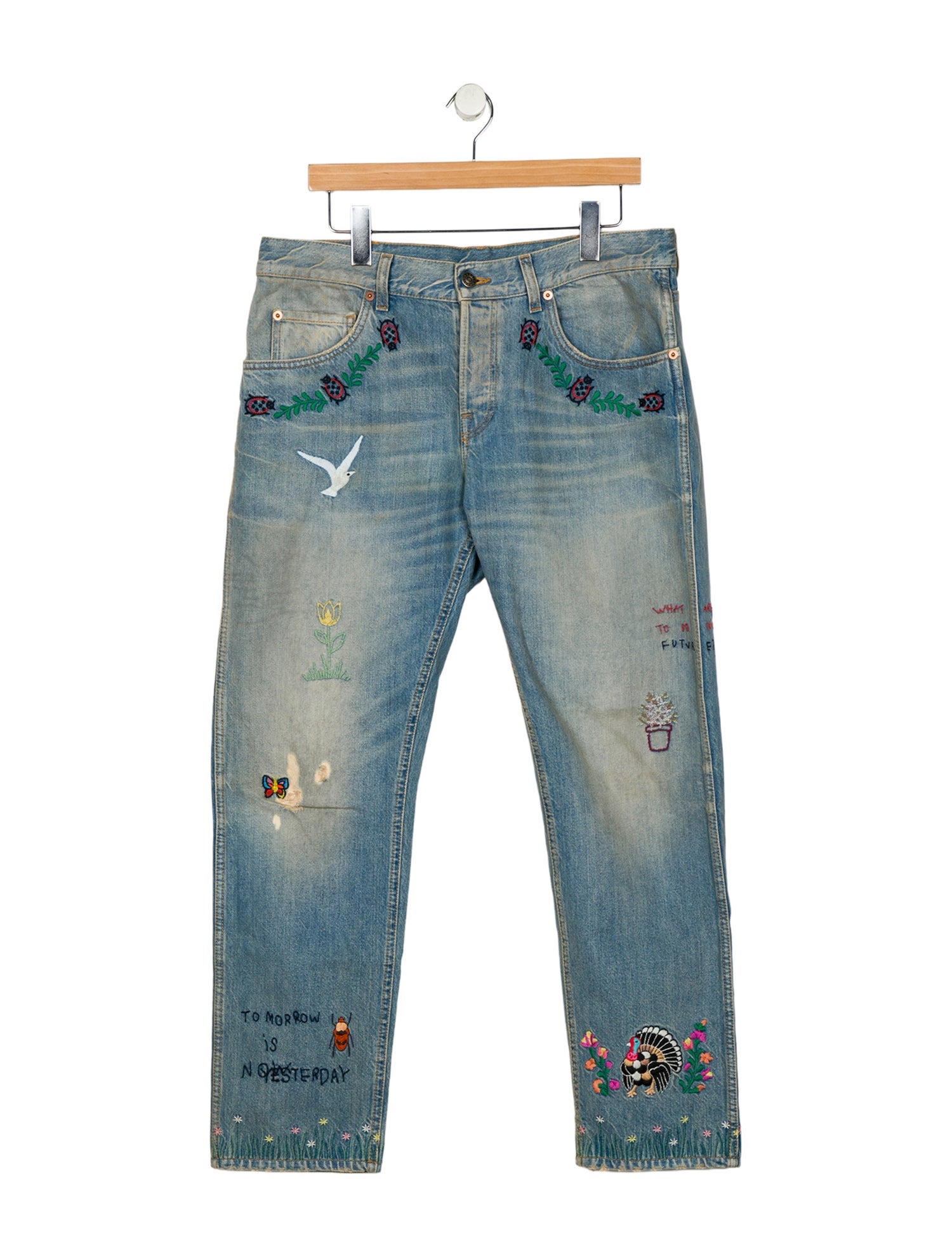 Gucci Kingsnake Straight-Leg Jeans