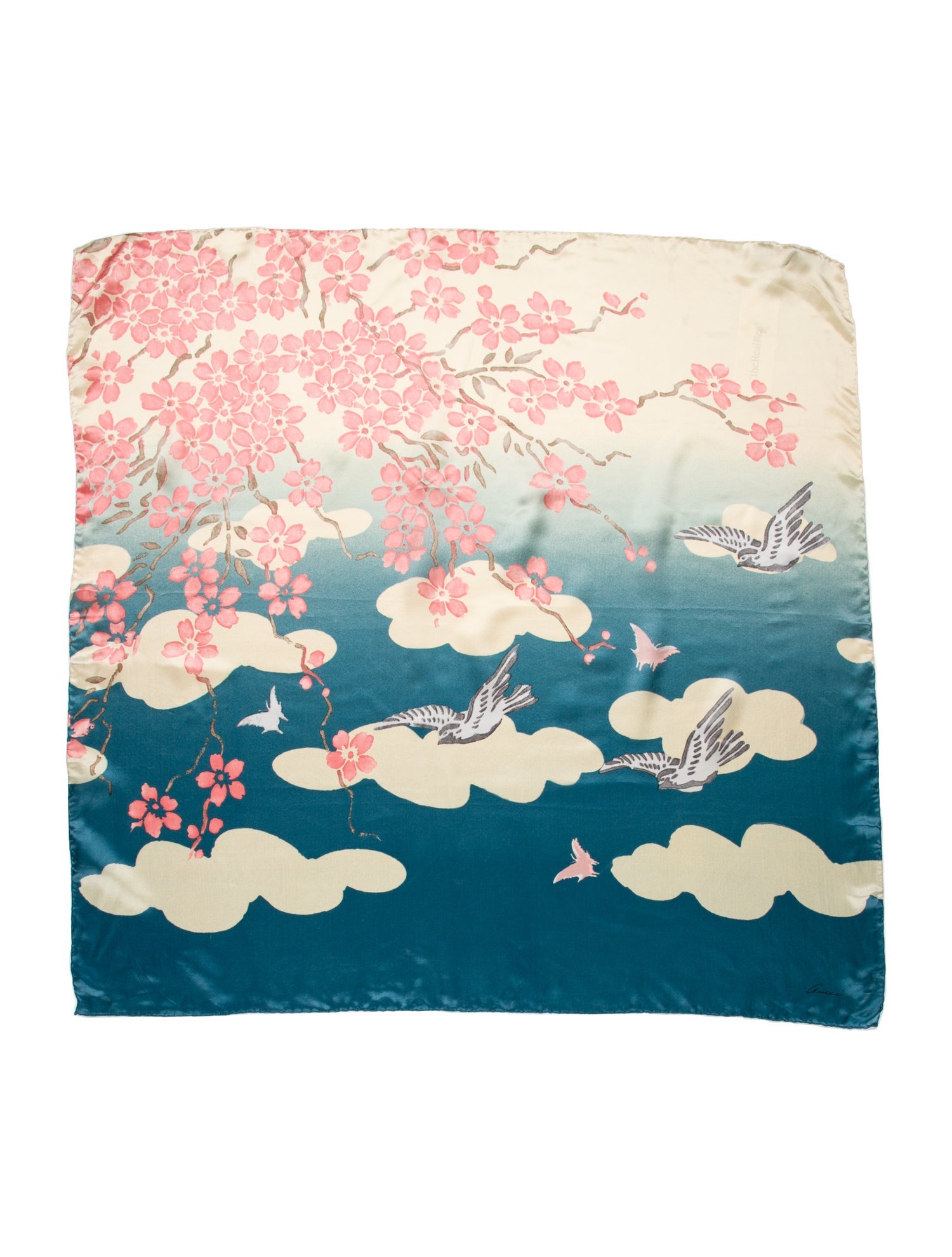 Gucci Silk Floral Print Scarf