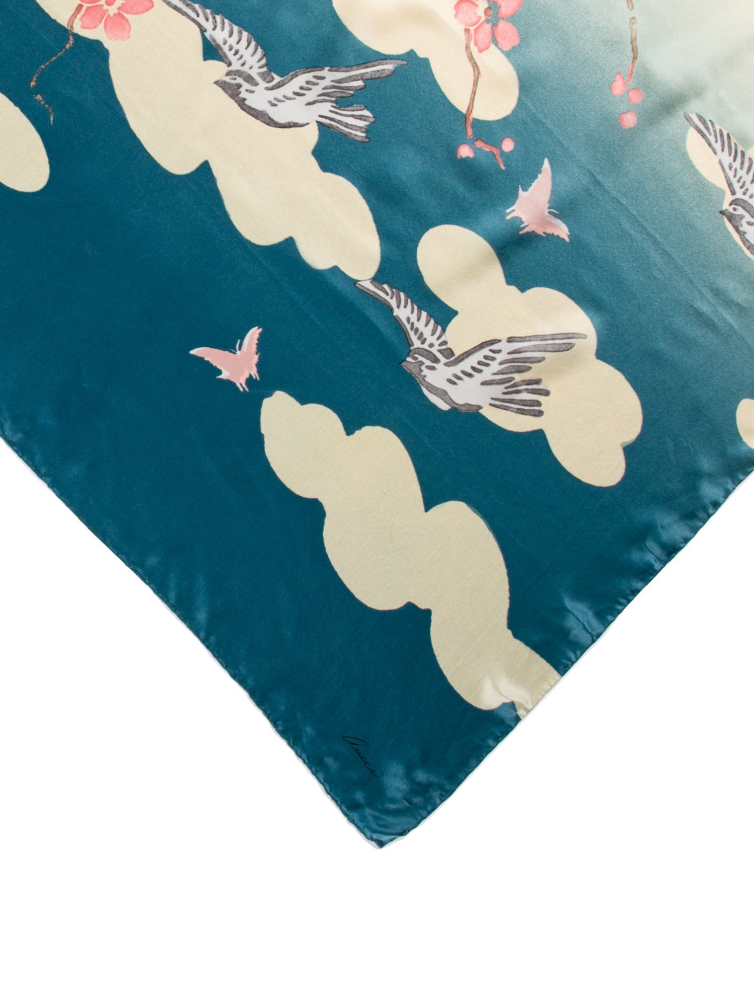 Gucci Silk Floral Print Scarf