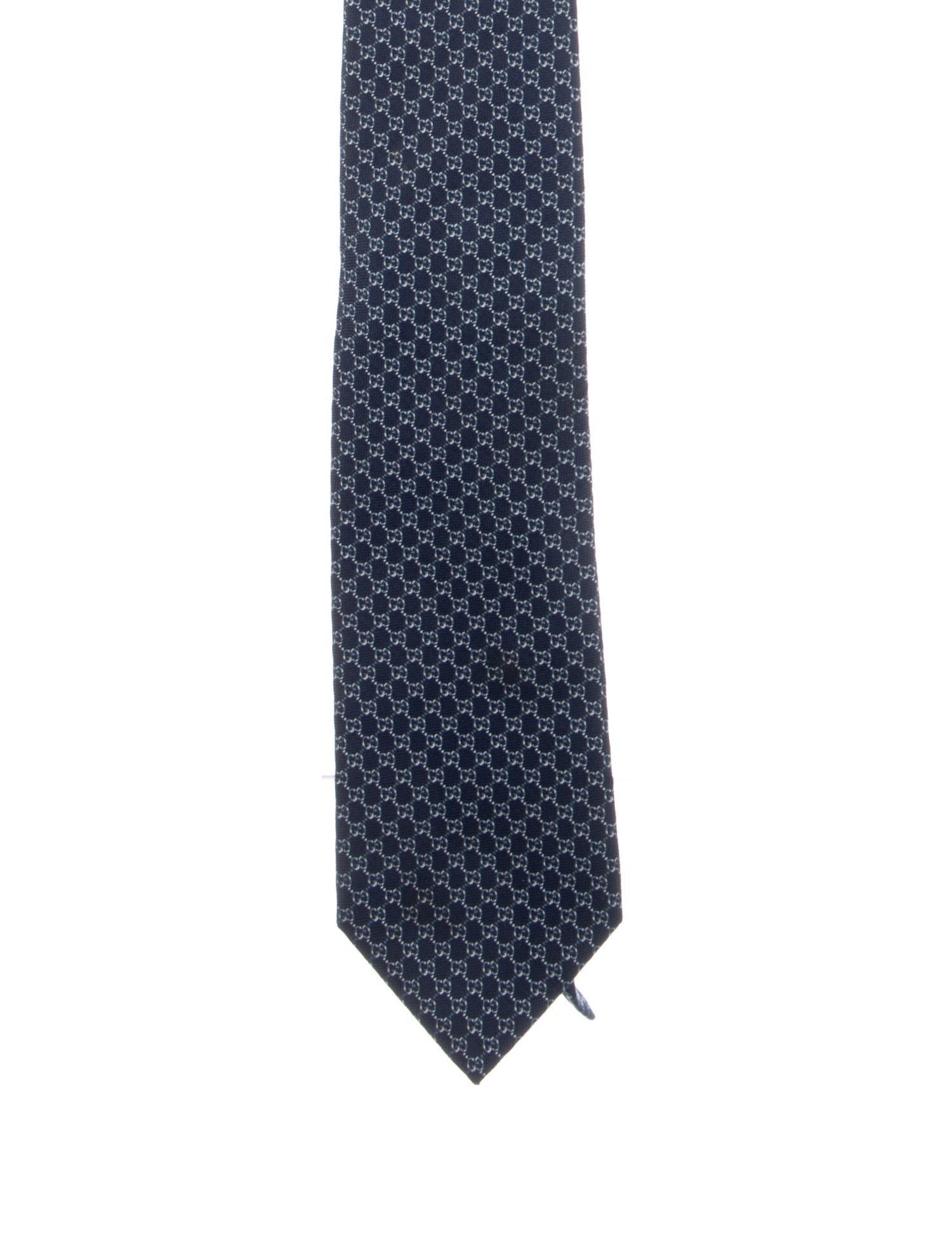 Gucci Blue Patterned GG supreme Silk Tie
