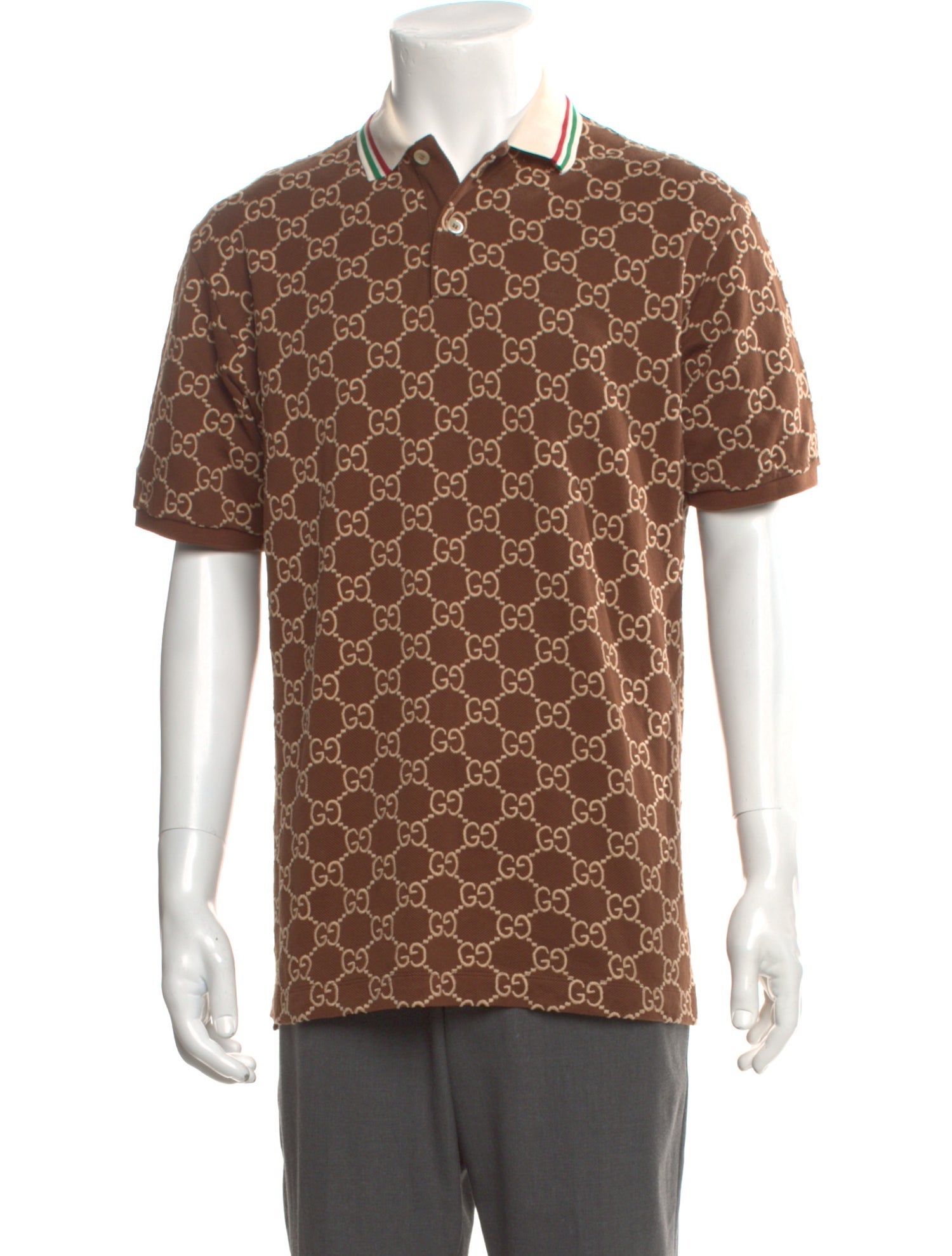 Gucci GG Supreme Collar Polo Shirt