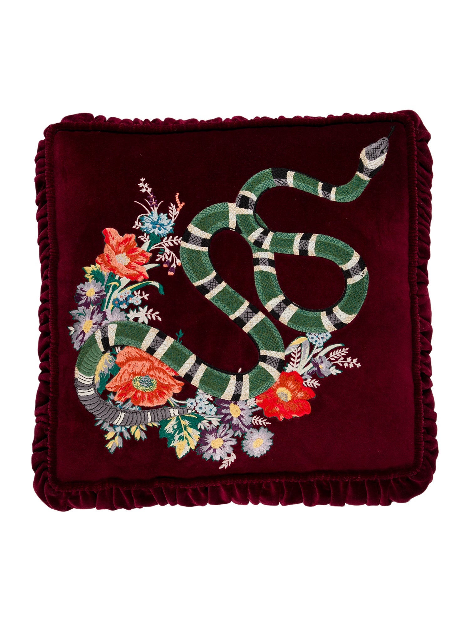 Gucci Velvet Kingsnake Cushion