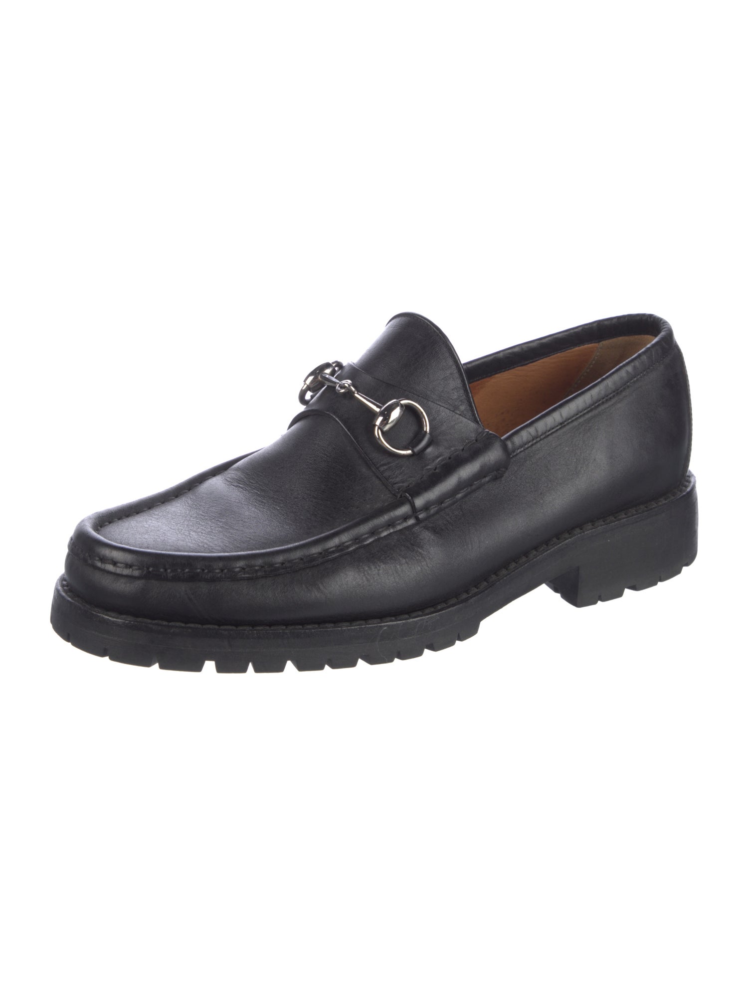 Gucci Horsebit Accent Leather Dress Loafers