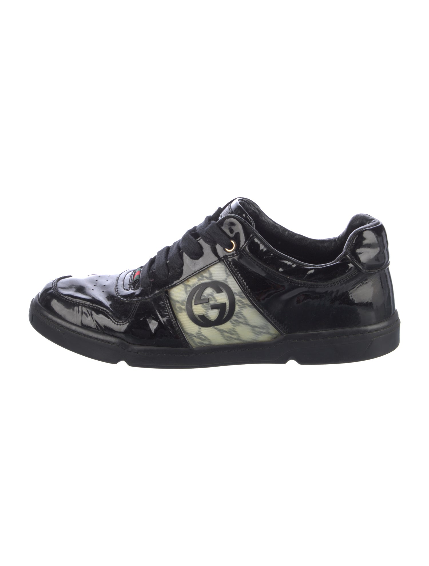 Gucci Web Accent Patent Leather Sneakers