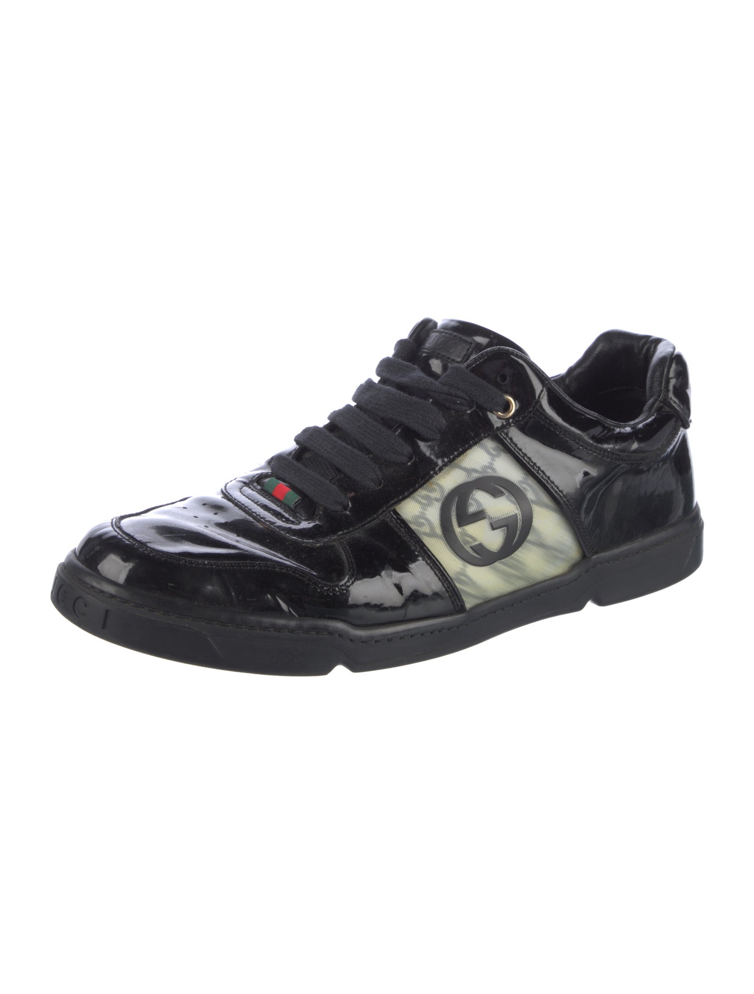 Gucci Web Accent Patent Leather Sneakers
