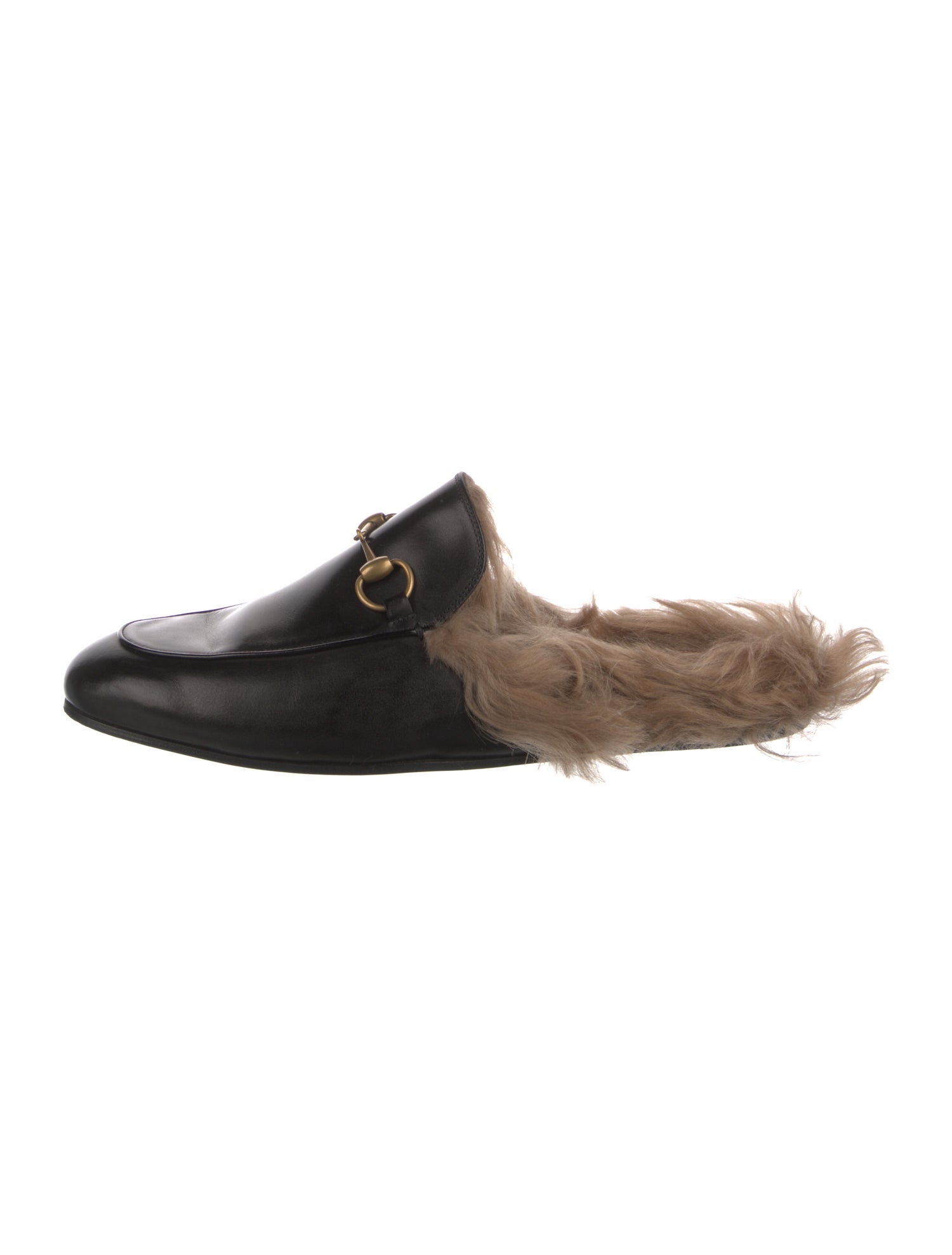 Gucci Horsebit Accent Leather Slippers