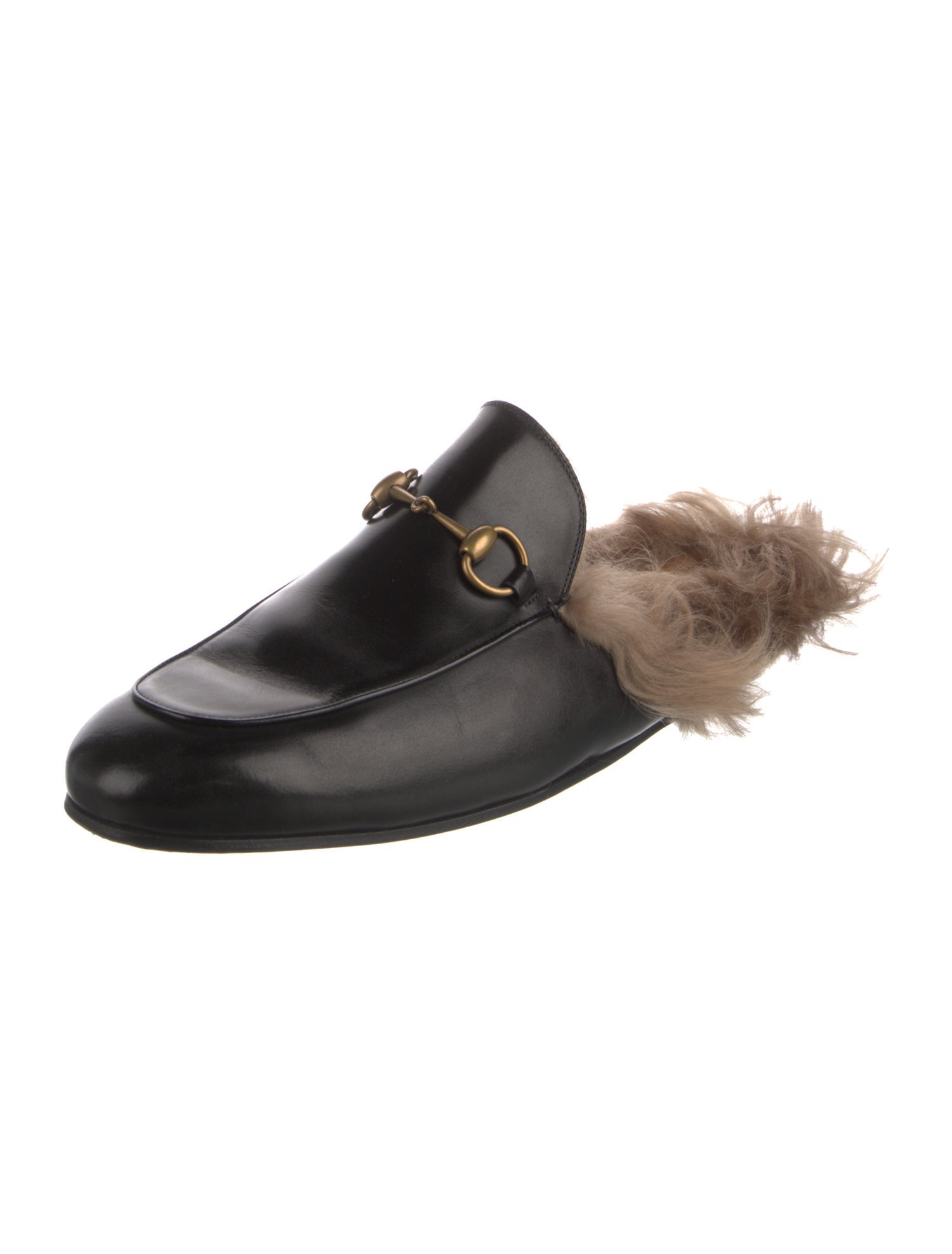 Gucci Horsebit Accent Leather Slippers