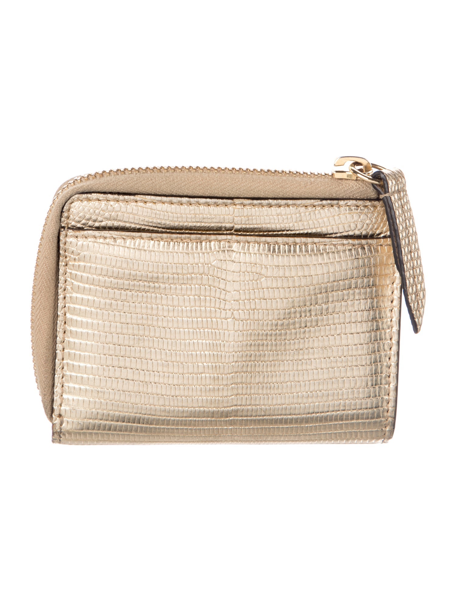Gucci L-Shaped Compact Embossed Leather Wallet