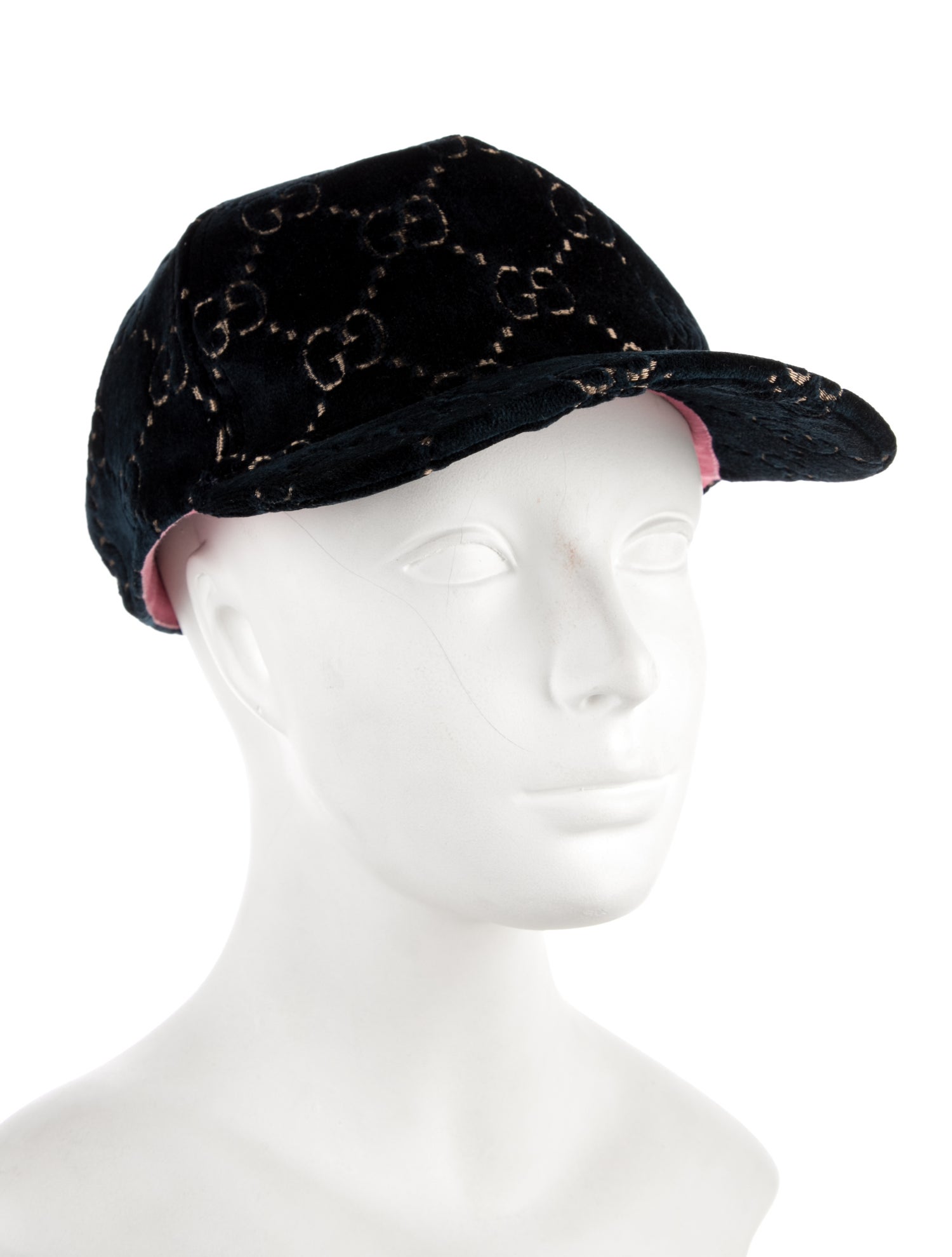 Gucci Blue and neutral patterned hat with branding logo