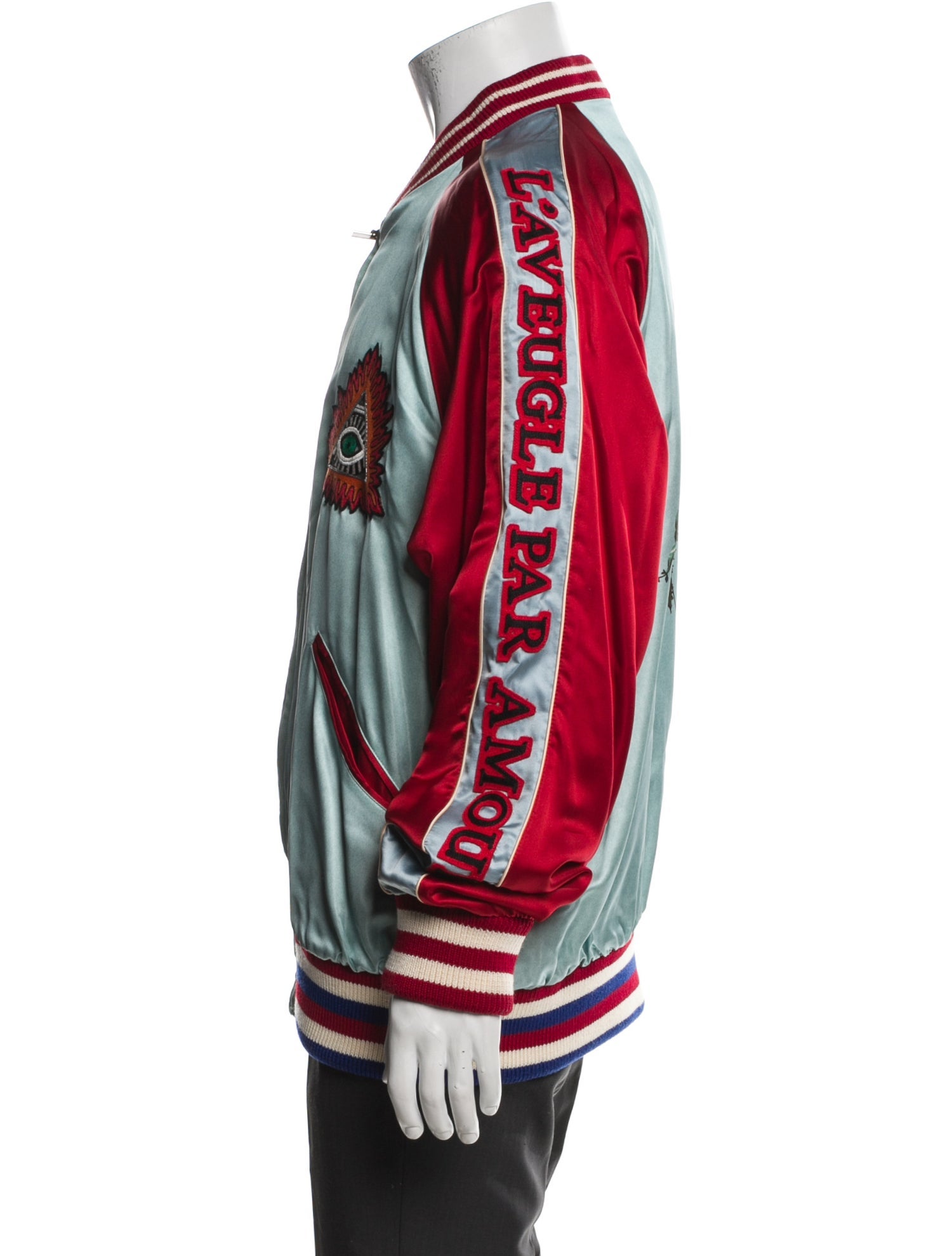 Gucci Virgin Wool Striped Bomber Jacket