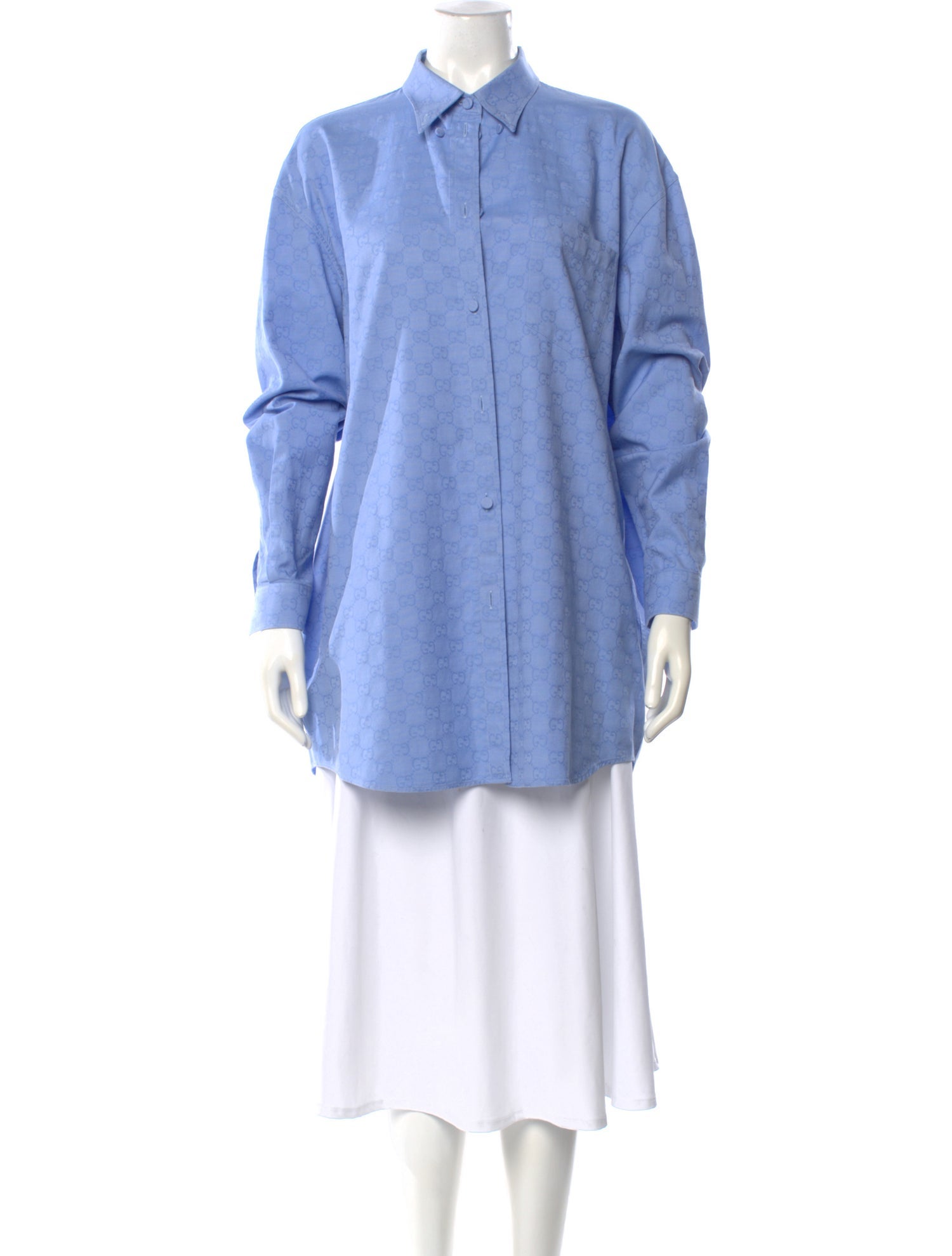 Gucci Graphic Print Long Sleeve Button-Up Top