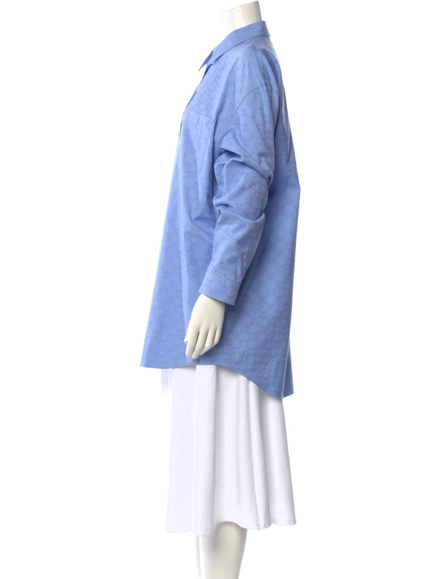 Gucci Graphic Print Long Sleeve Button-Up Top