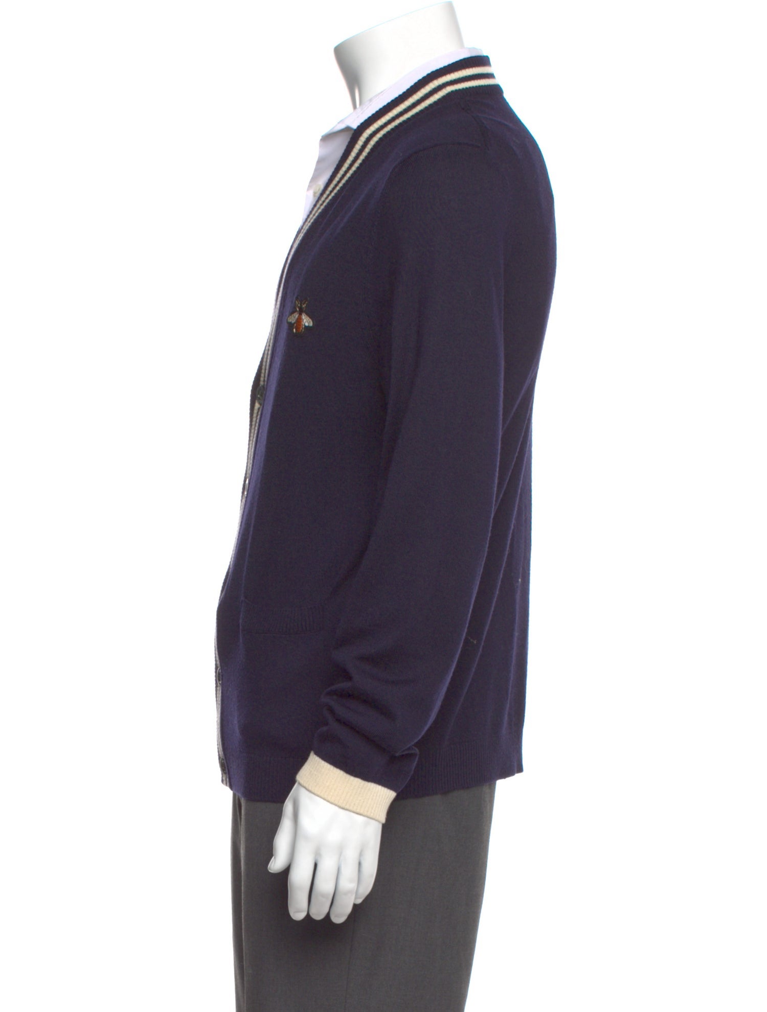 Gucci Bee Accent Wool Cardigan