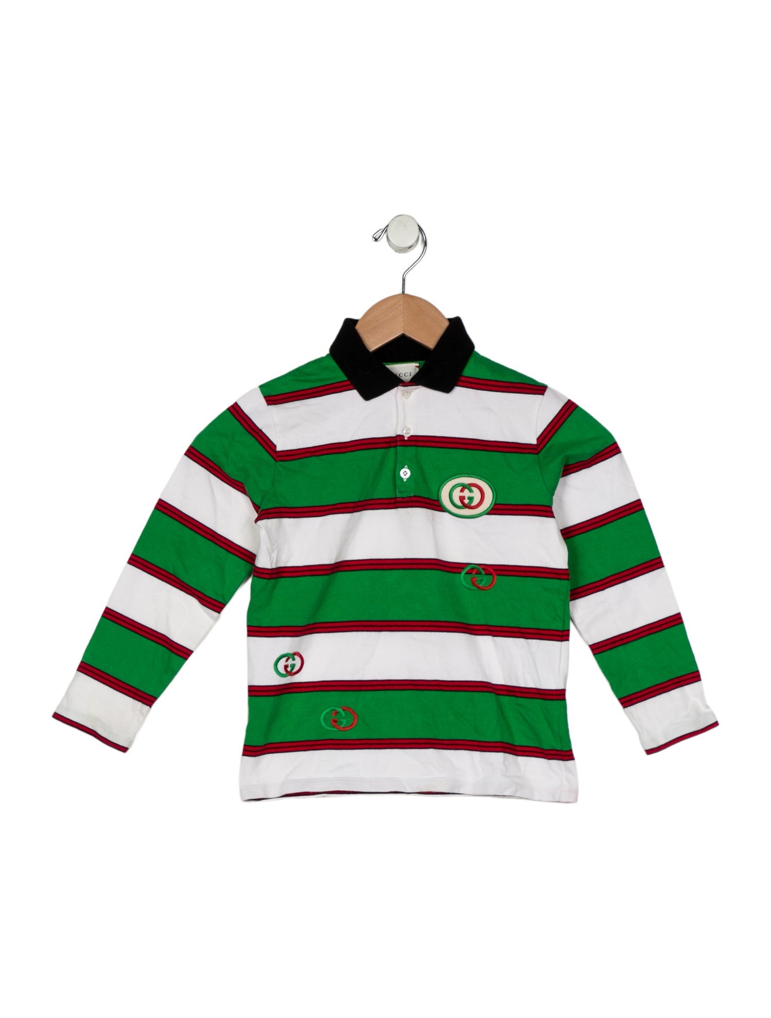 Gucci Toddler Boys' Striped Long Sleeve Polo W/ Collar