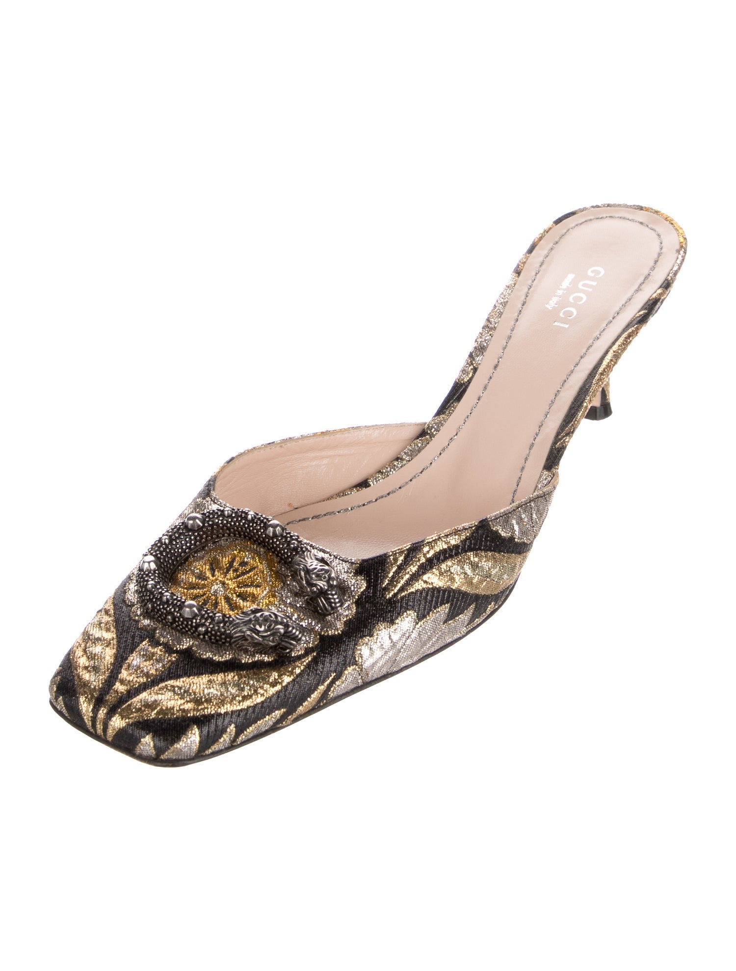 Gucci Dionysus Accent Printed Mules