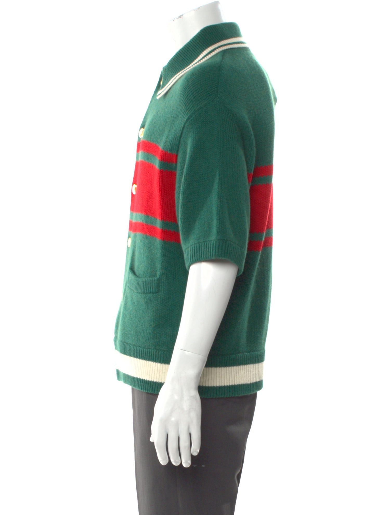 Gucci Wool Colorblock Pattern Polo Sweater w/ Tags