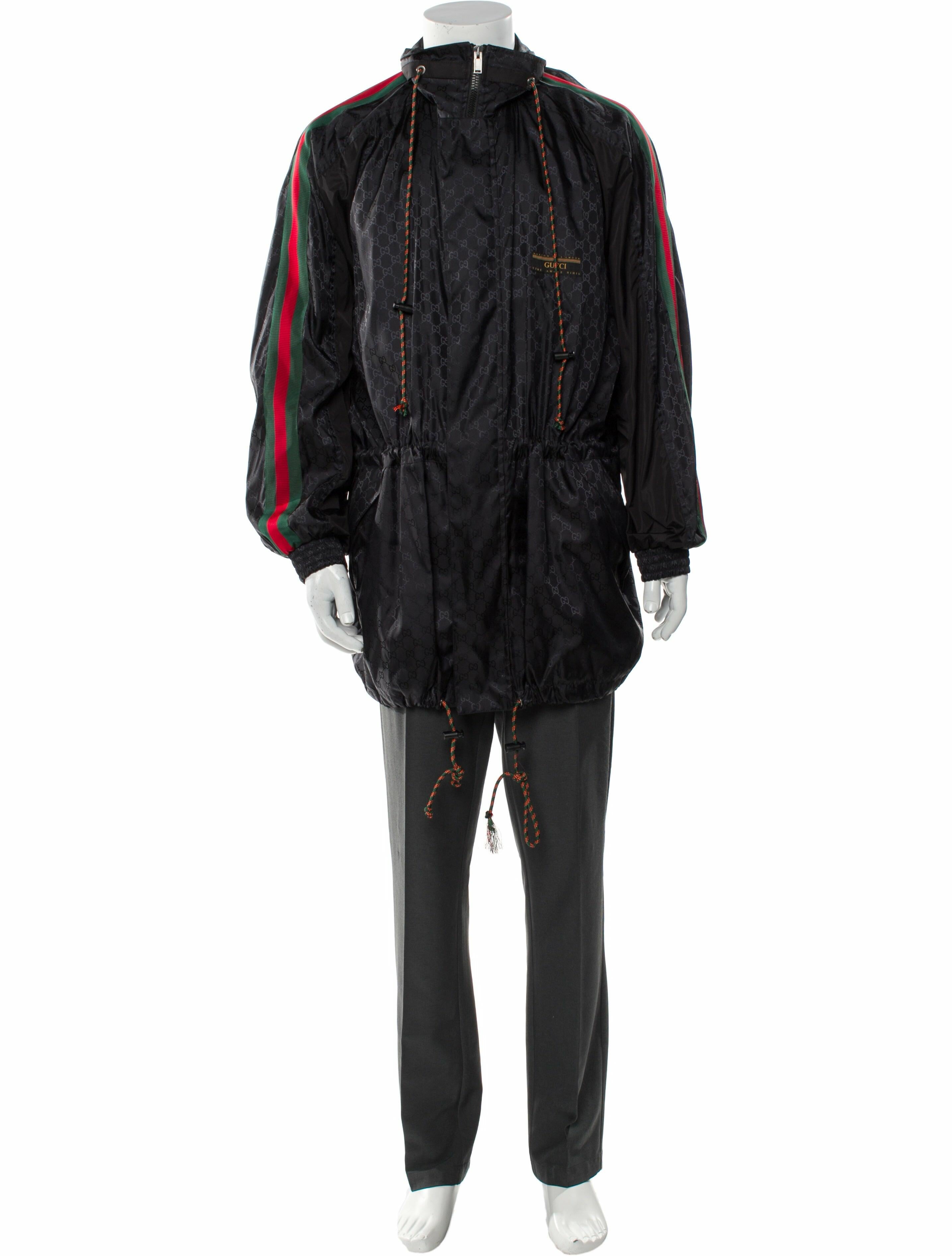 Gucci Web Accent Printed Parka