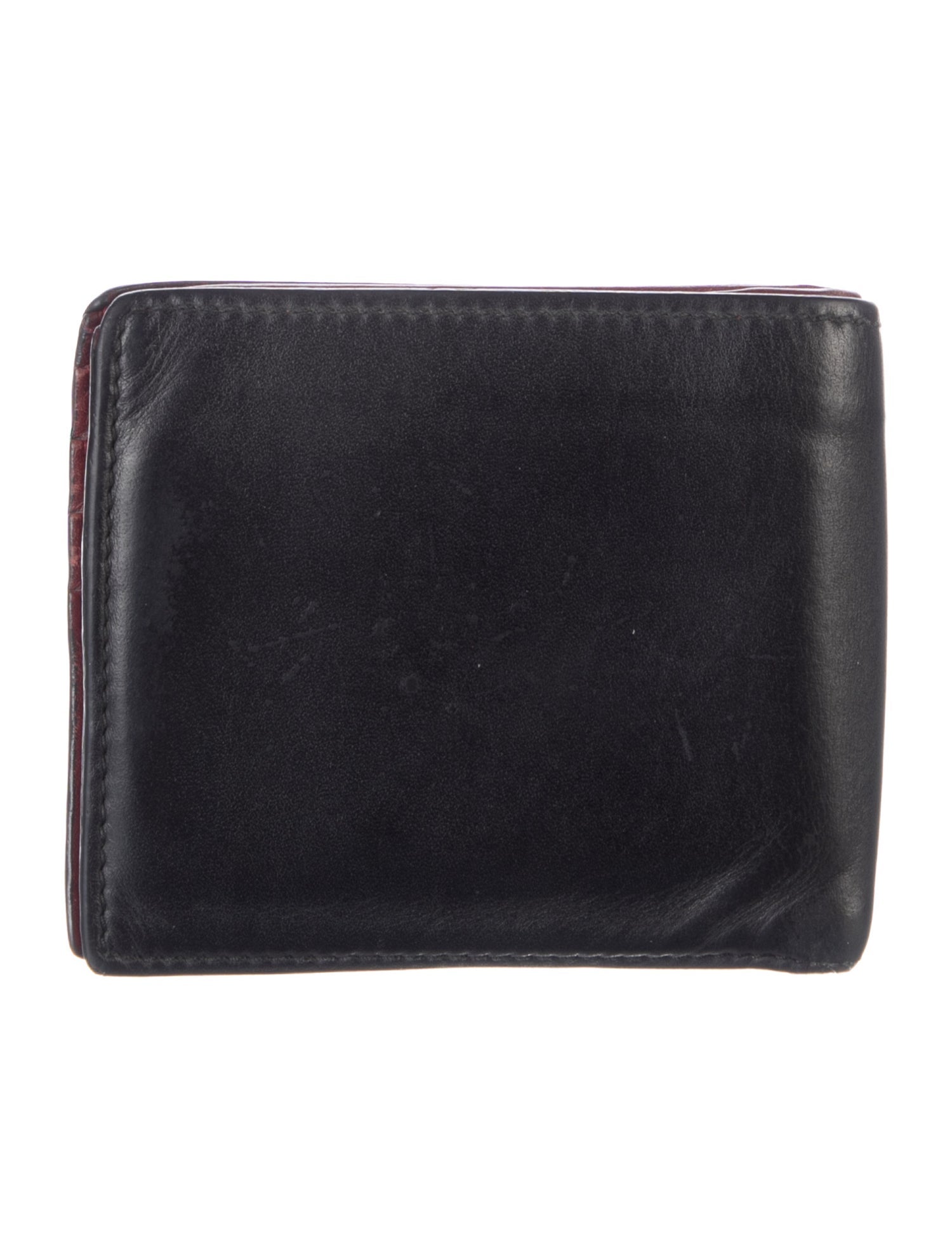 Gucci Black Logo Bi-Fold Interlocking G Logo Compact Wallet