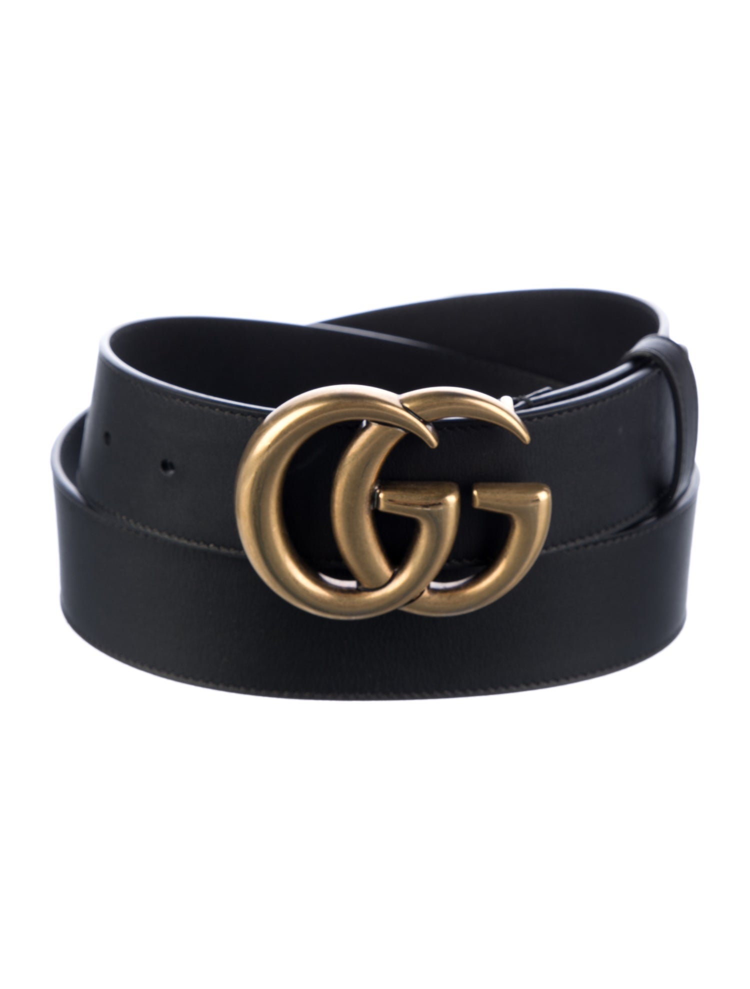Gucci Double G Logo Leather Belt