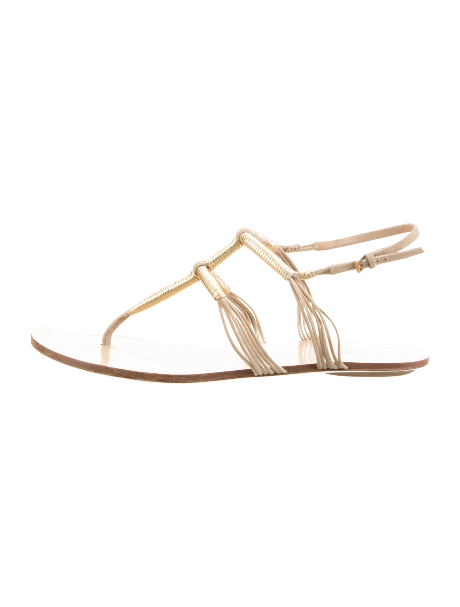 Gucci Leather T-Strap Sandals